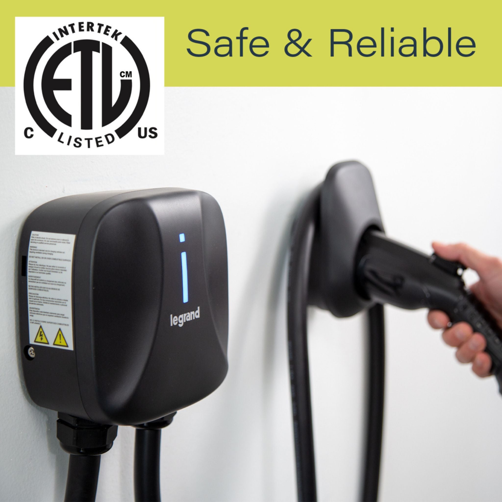 Legrand L2EVSE48AC Pass and Seymour L2EVSE48AC Non-Networked Level 2 Hardwired EV Charger, 48A, Indoor/Outdoor, Black