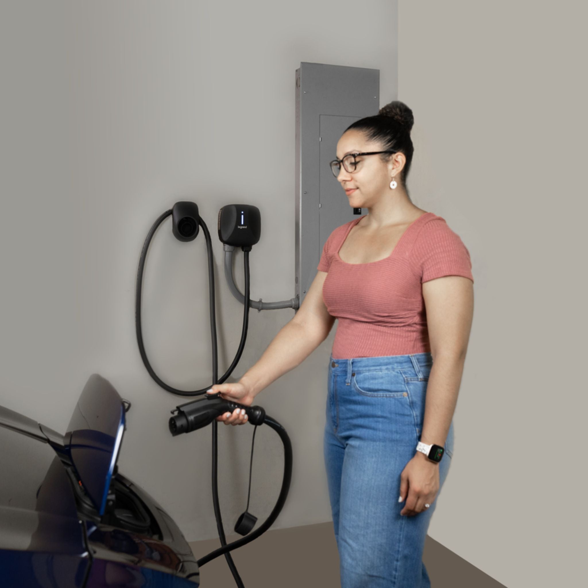 Legrand L2EVSE48AC Pass and Seymour L2EVSE48AC Non-Networked Level 2 Hardwired EV Charger, 48A, Indoor/Outdoor, Black