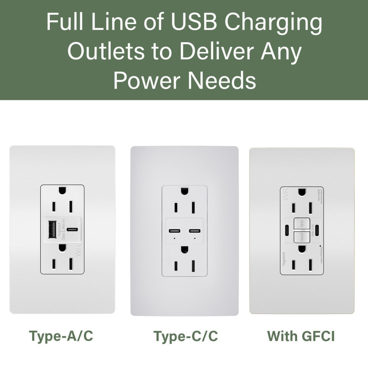 radiant R26USBPD65W 15A Tamper-Resistant 65W USB Type-C Power Delivery Duplex Outlet, White