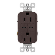 Legrand R26USBPDDBCC6 radiant 15A Tamper-Resistant USB Type-C Duplex Outlet, Dark Bronze