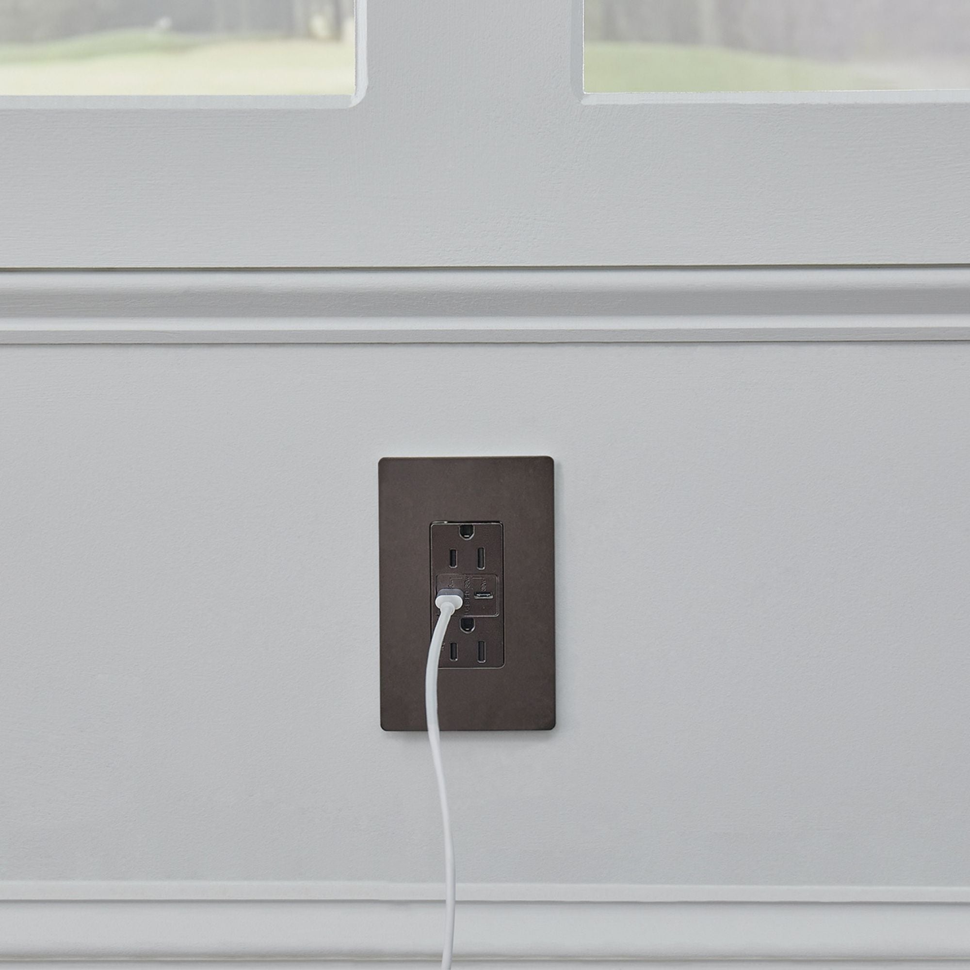 Legrand R26USBPDDBCC6 radiant 15A Tamper-Resistant USB Type-C Duplex Outlet, Dark Bronze