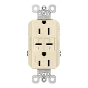 Legrand R26USBPDLA radiant 15A Tamper-Resistant USB Type C Duplex Outlet, Light Almond