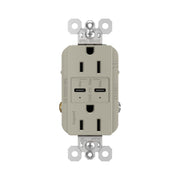 Legrand R26USBPDNICC6 radiant 15A Tamper-Resistant USB Type-C Duplex Outlet, Nickel
