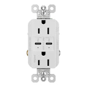 Legrand R26USBPDW radiant 15A Tamper-Resistant USB Type C Duplex Outlet, White