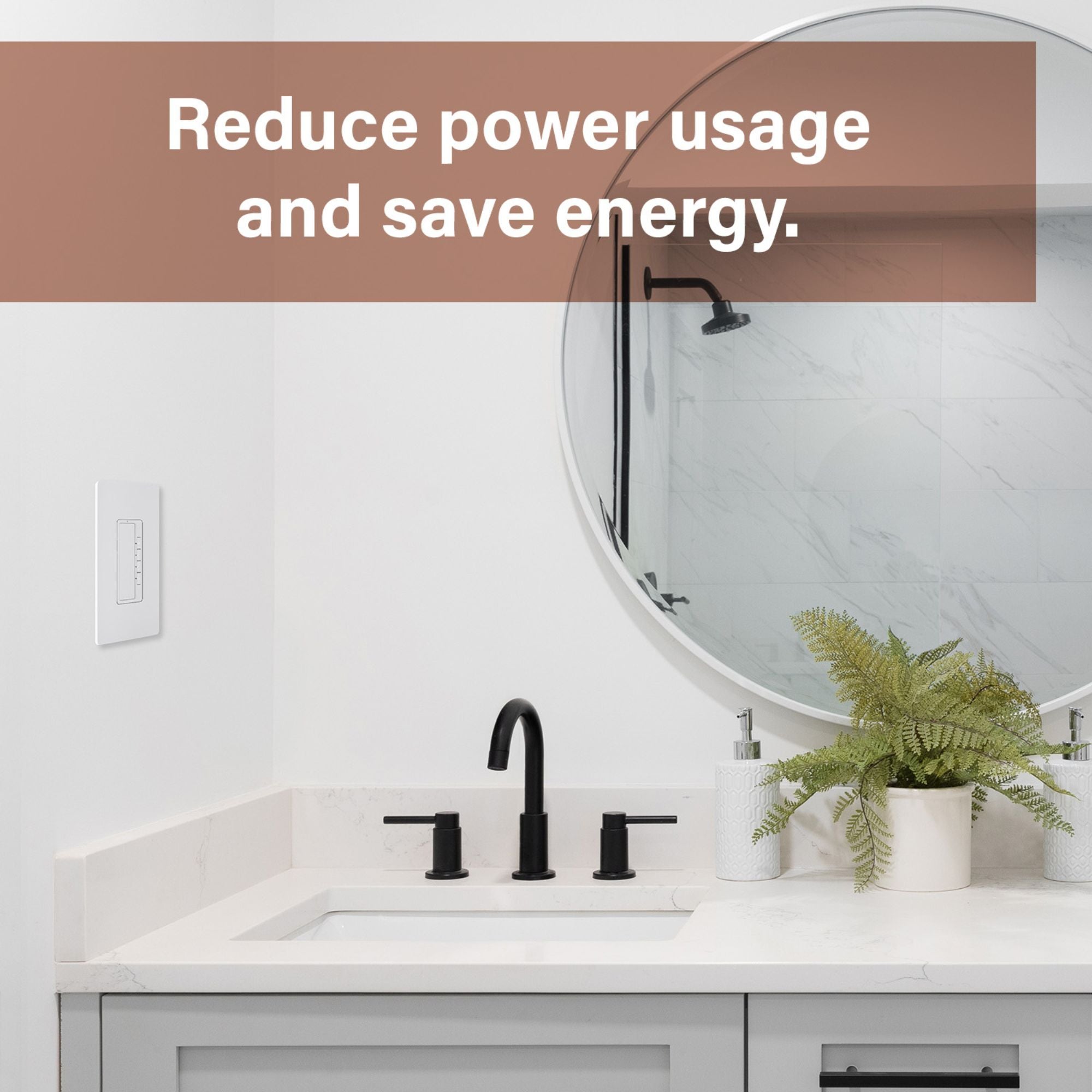 Legrand RT230W radiant Digital Countdown Timer, 800W, Single-Pole, 4-Button, 5-30 Min, White