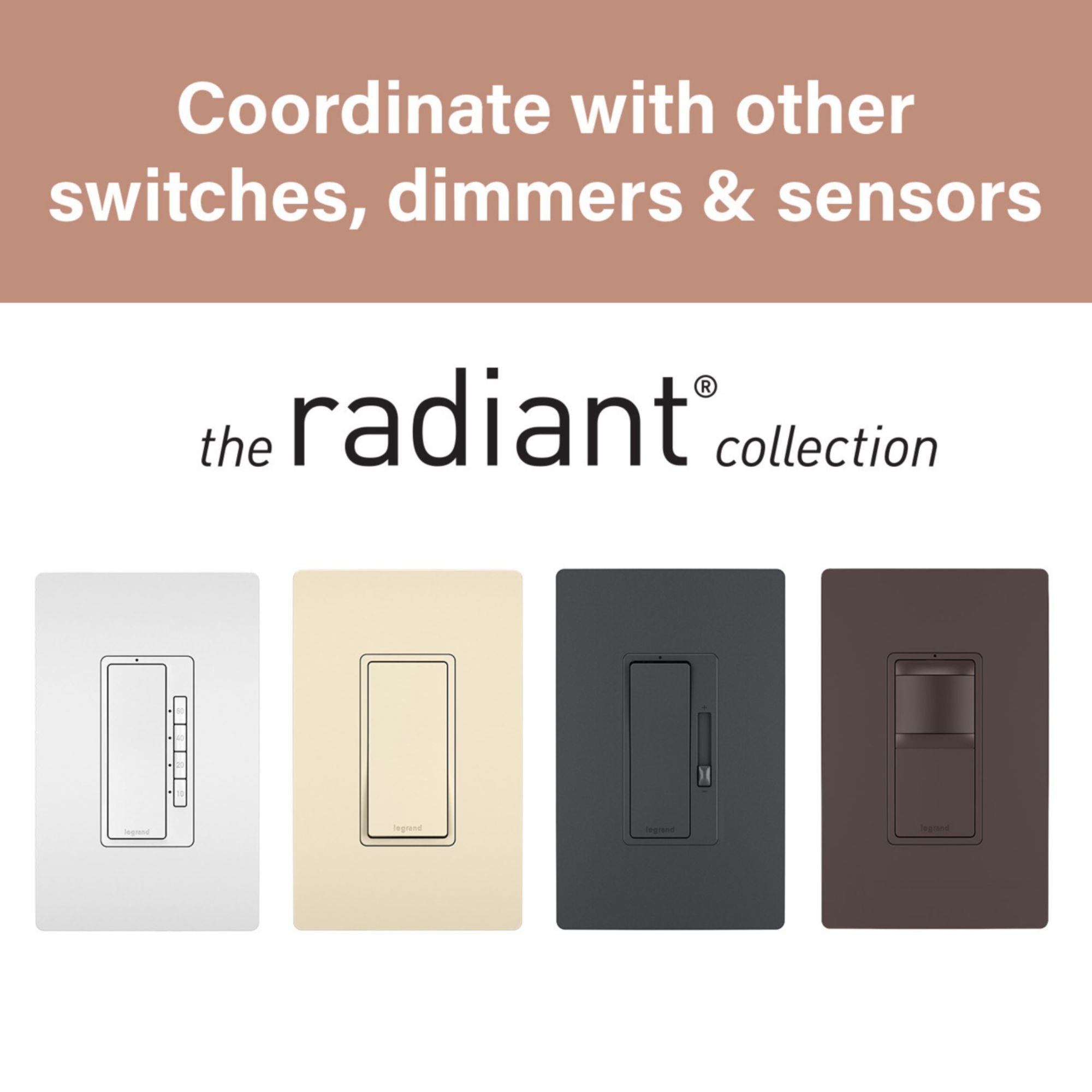 Legrand RT230W radiant Digital Countdown Timer, 800W, Single-Pole, 4-Button, 5-30 Min, White