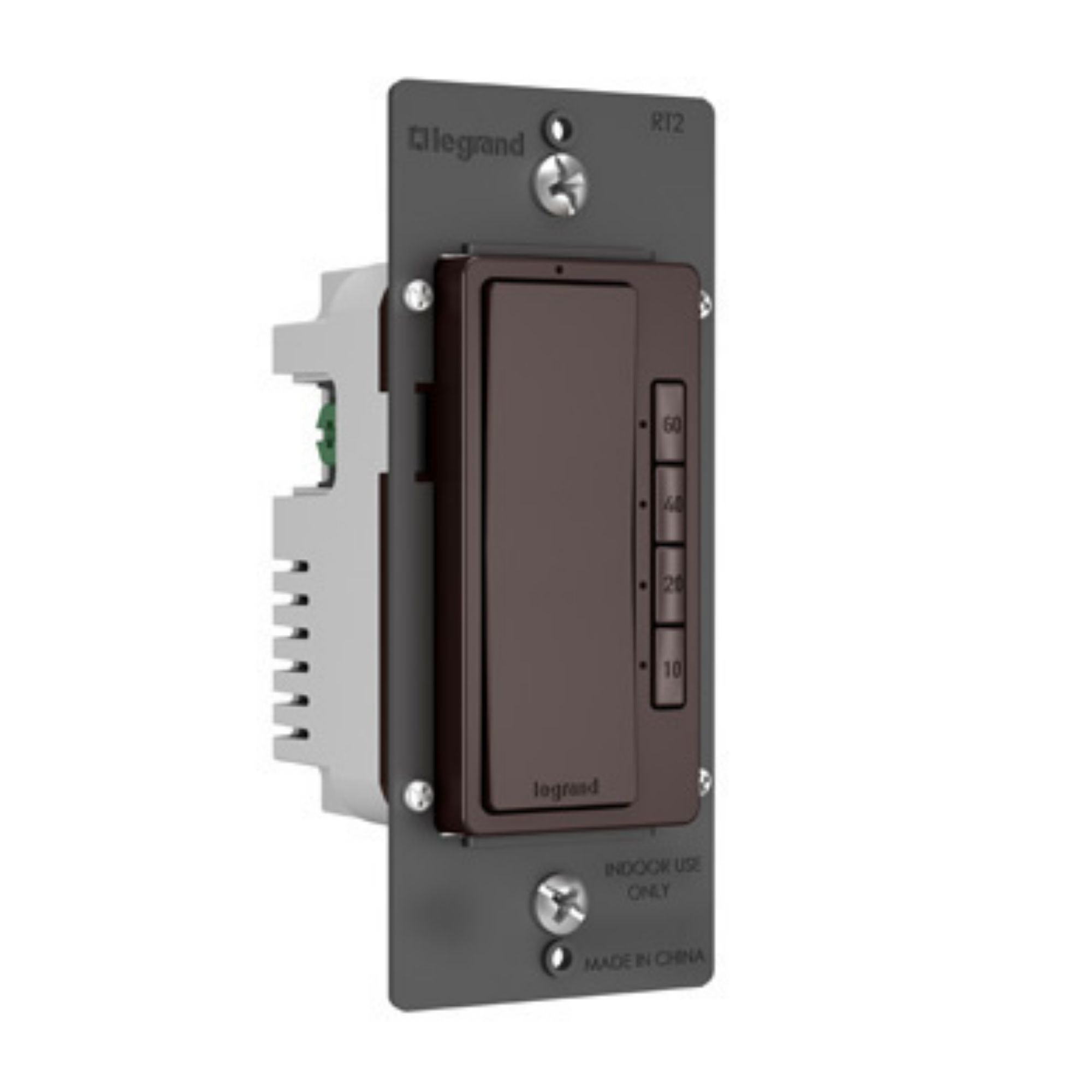 Legrand RT2DBCCV4 radiant Digital Timer, 600W, 4-Button, 10-60 Min, Dark Bronze