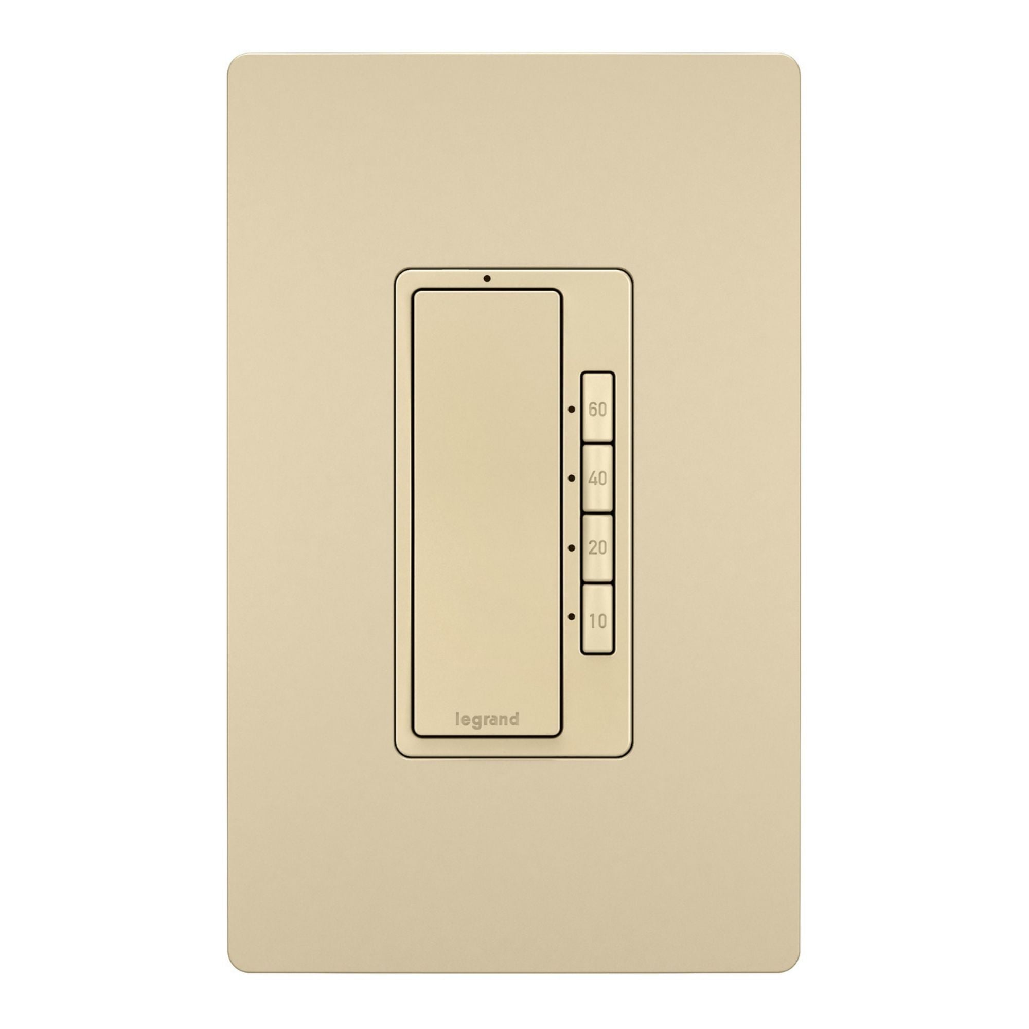 Legrand RT2I radiant Digital Timer, 600W, Single-Pole, 4-Button, 10-60 Min, Ivory