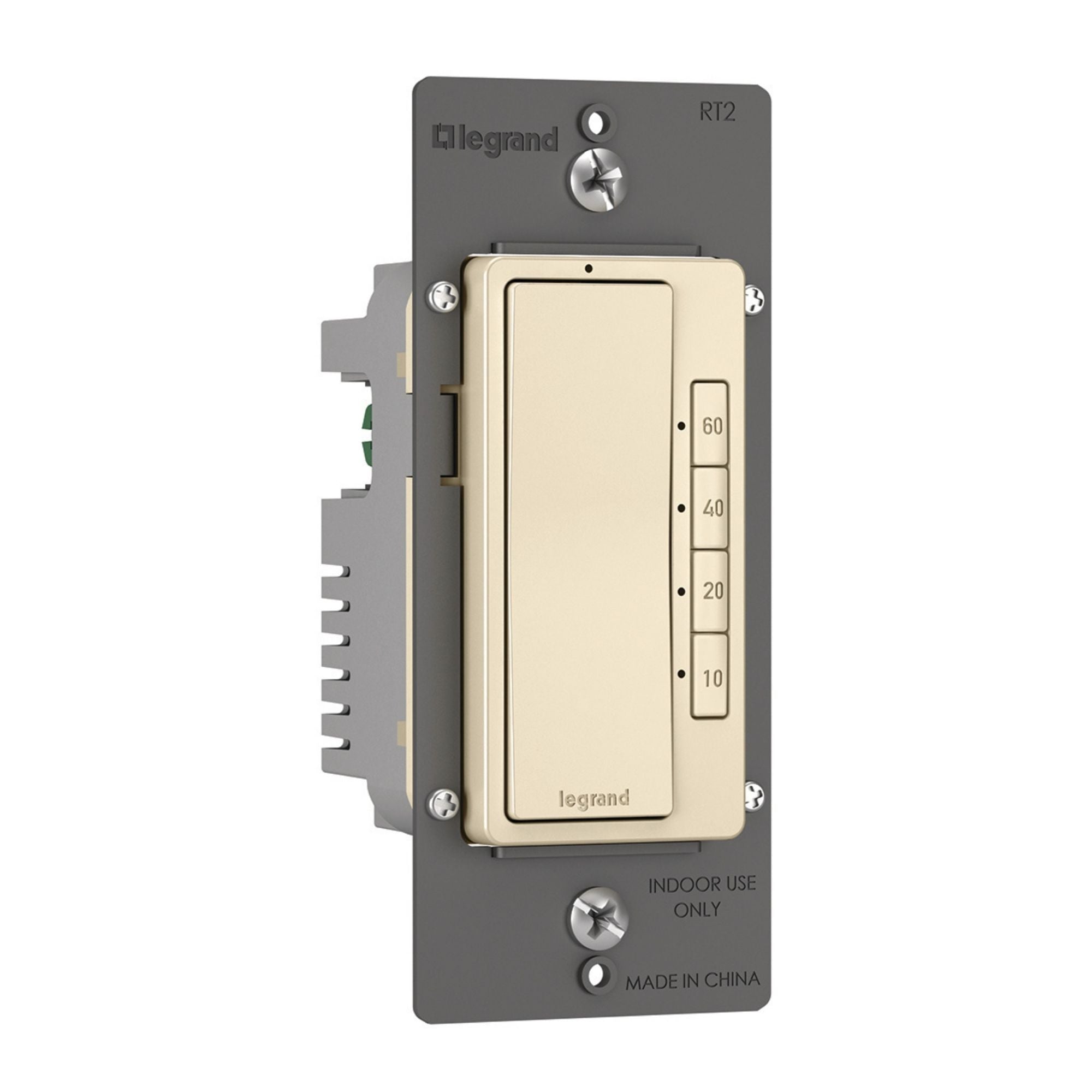Legrand RT2LA radiant Digital Timer, 600W, 4-Button, 10-60 Min, Light Almond