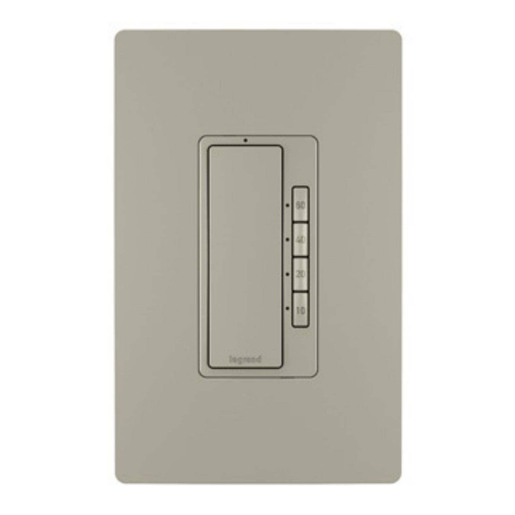 Legrand RT2NICCV4 radiant 4-Button Digital Countdown Timer Switch, 10-60 Min, 600W, Neutral Required, Nickel