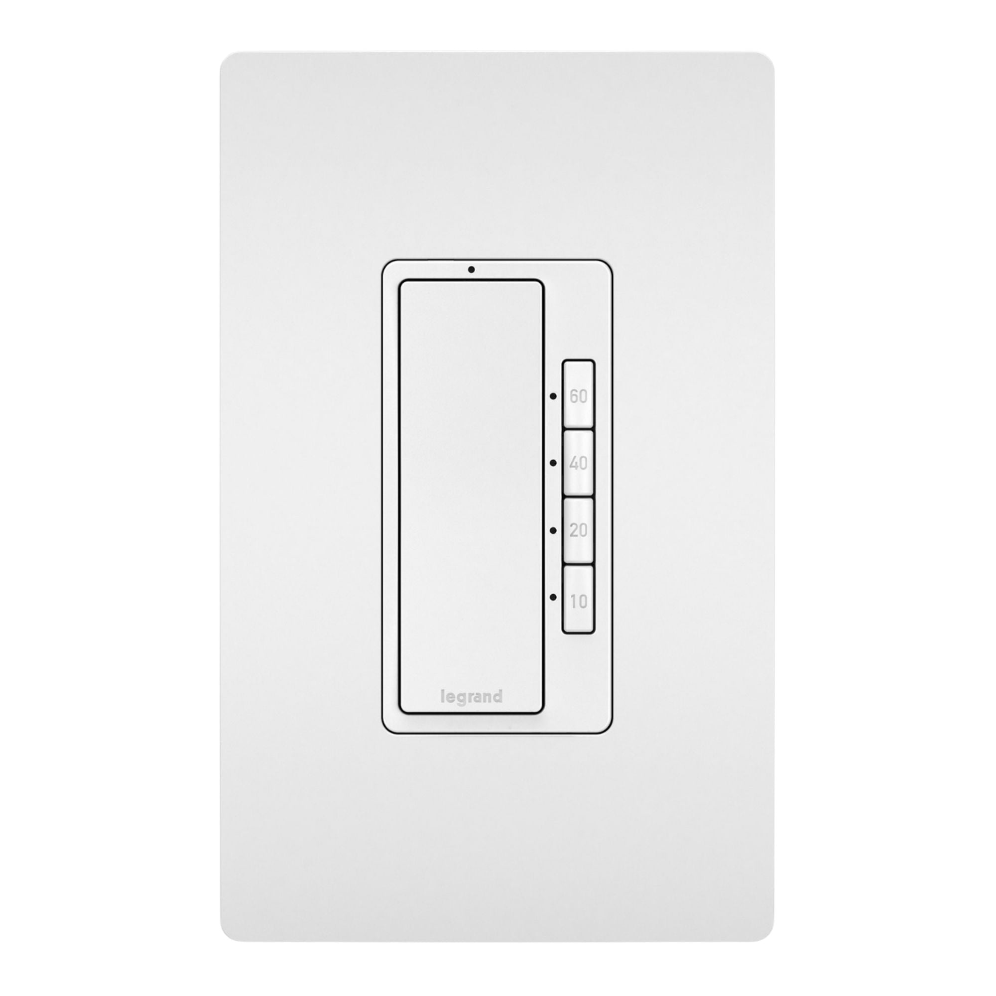 Legrand RT2W radiant Digital Timer, 600W, Single-Pole, 4-Button, 10-60 Min, White