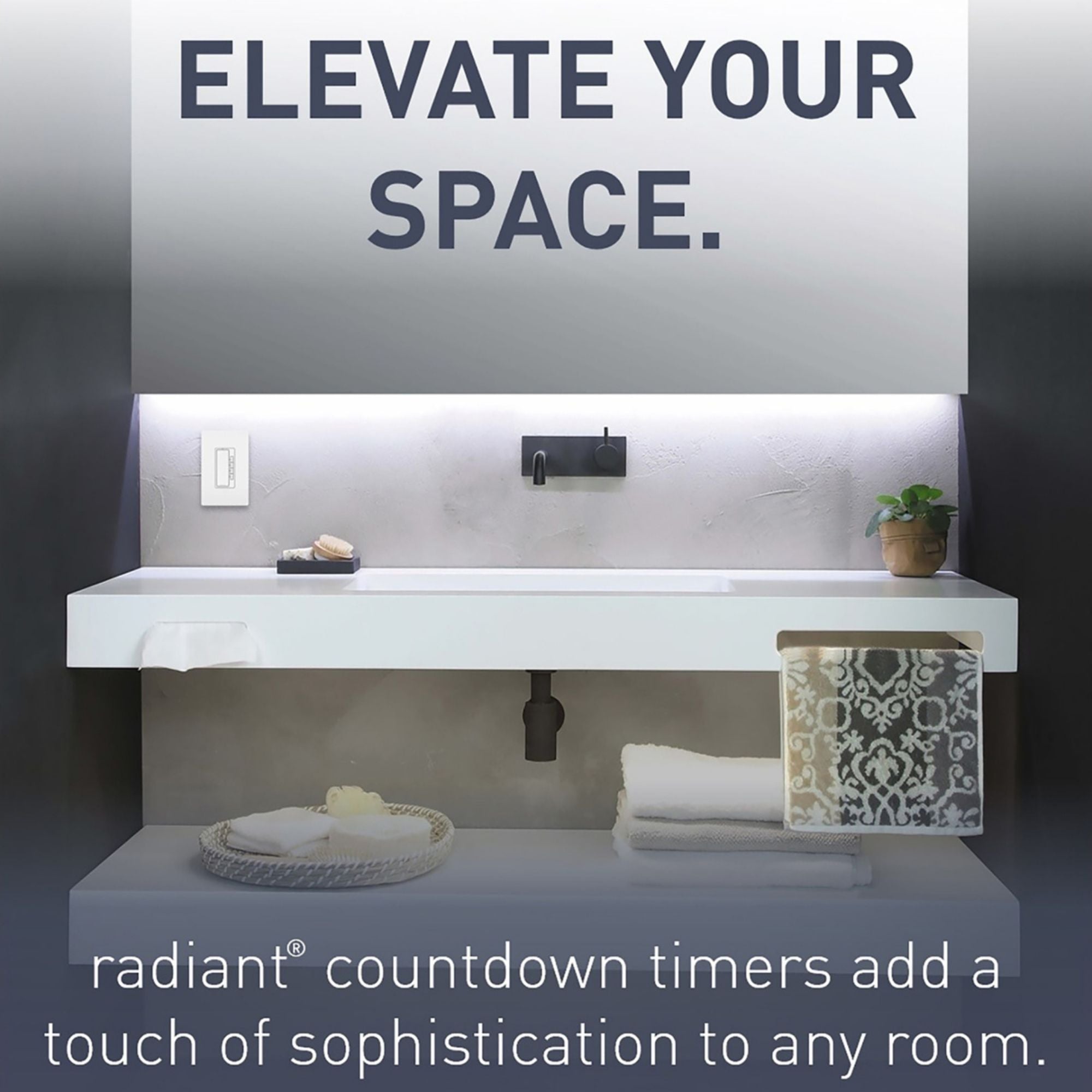 Legrand RT2W radiant Digital Timer, 600W, Single-Pole, 4-Button, 10-60 Min, White