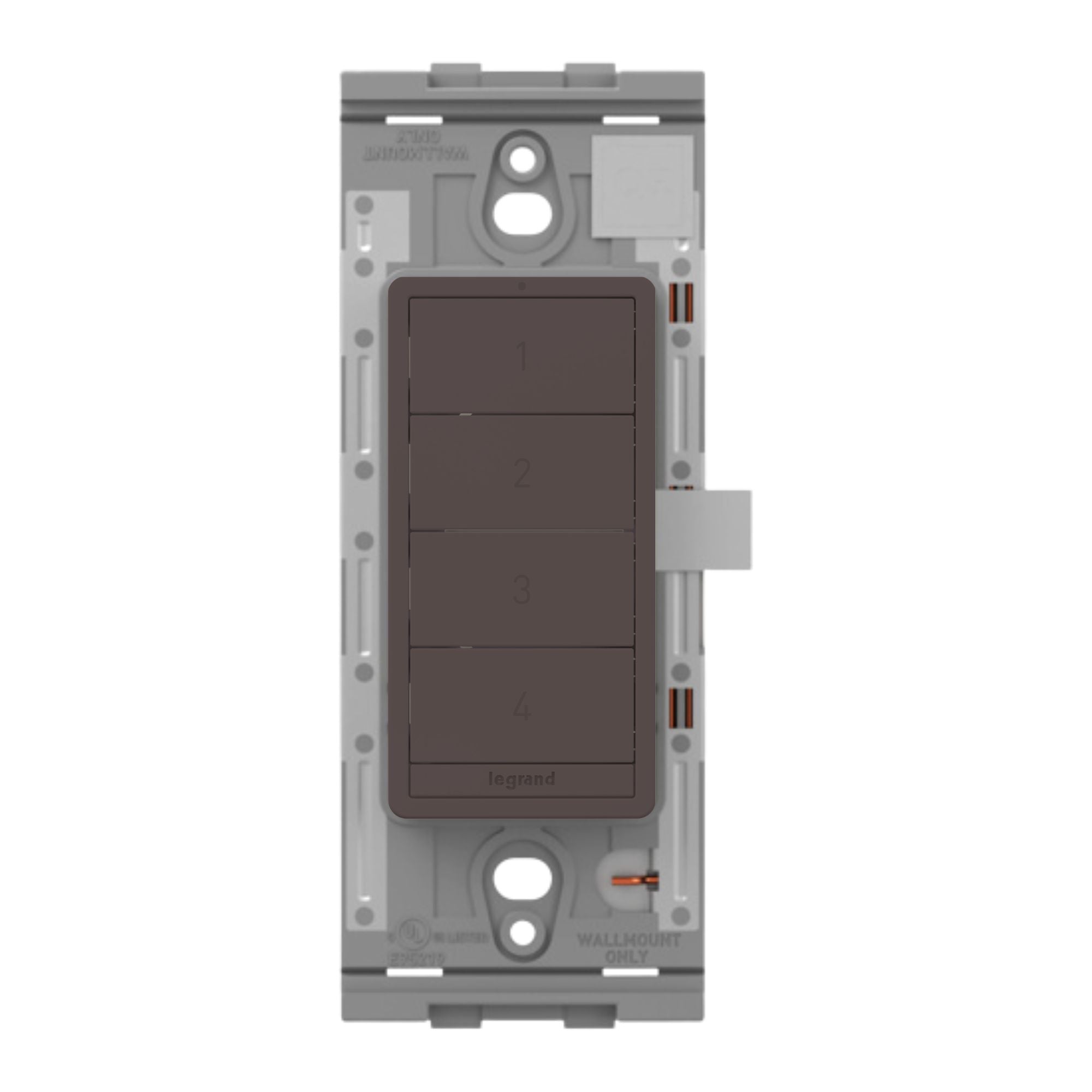 Legrand WNRCB40 Radiant Smart Wireless Scene Controller with Netatmo, 4-Button, Multi-Location, Brown