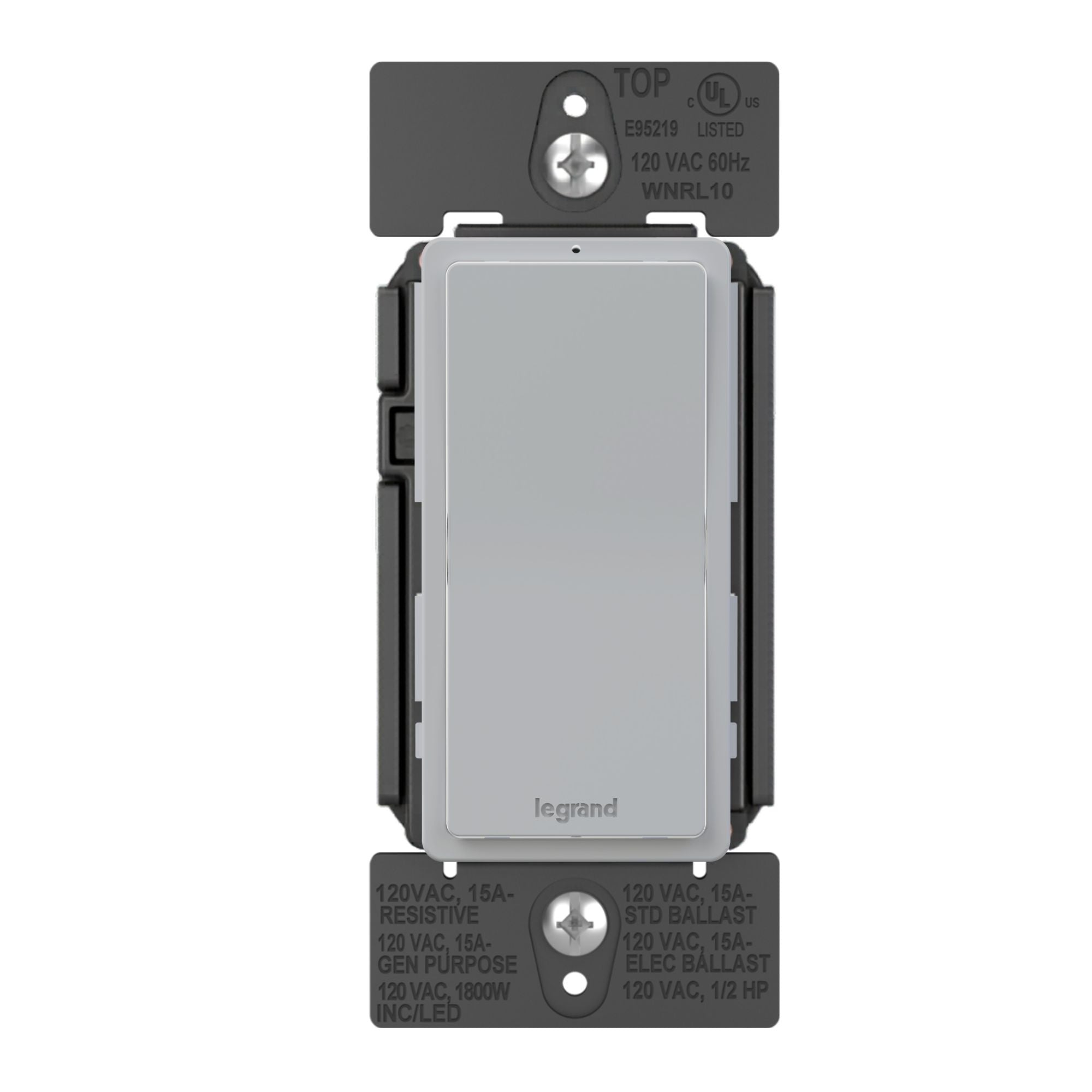 Legrand WNRL10GRY radiant Smart Switch with Netatmo, 15A, Single-Pole/3-Way/Multi-Location, Gray