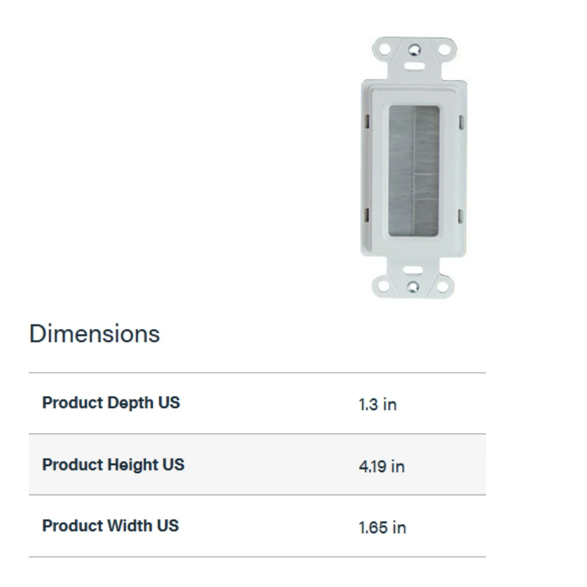 Legrand - On-Q 1-Gang Cable Access Wall plate, White | Bees Lighting
