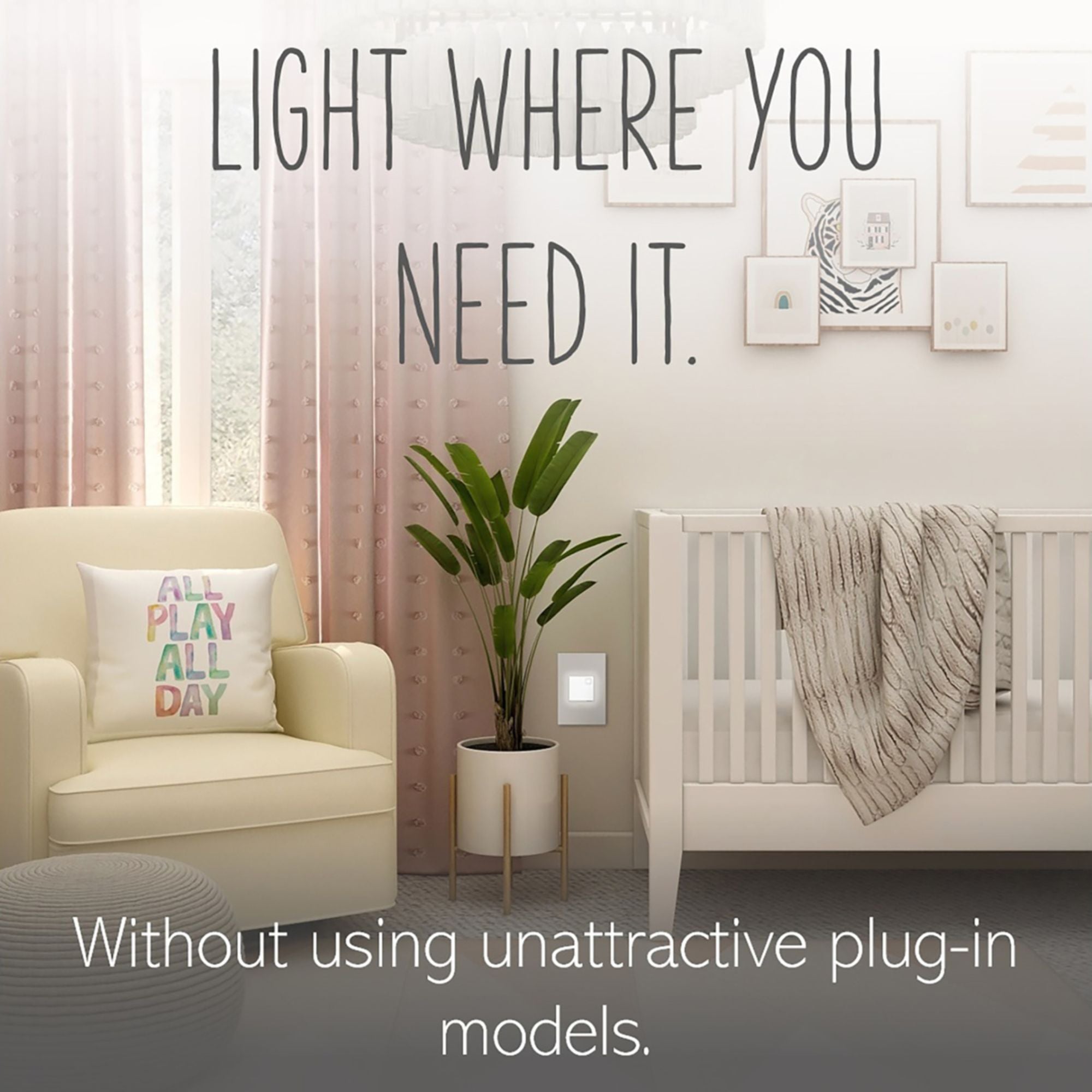 Adorne Full-Size Night Light, White - Bees Lighting