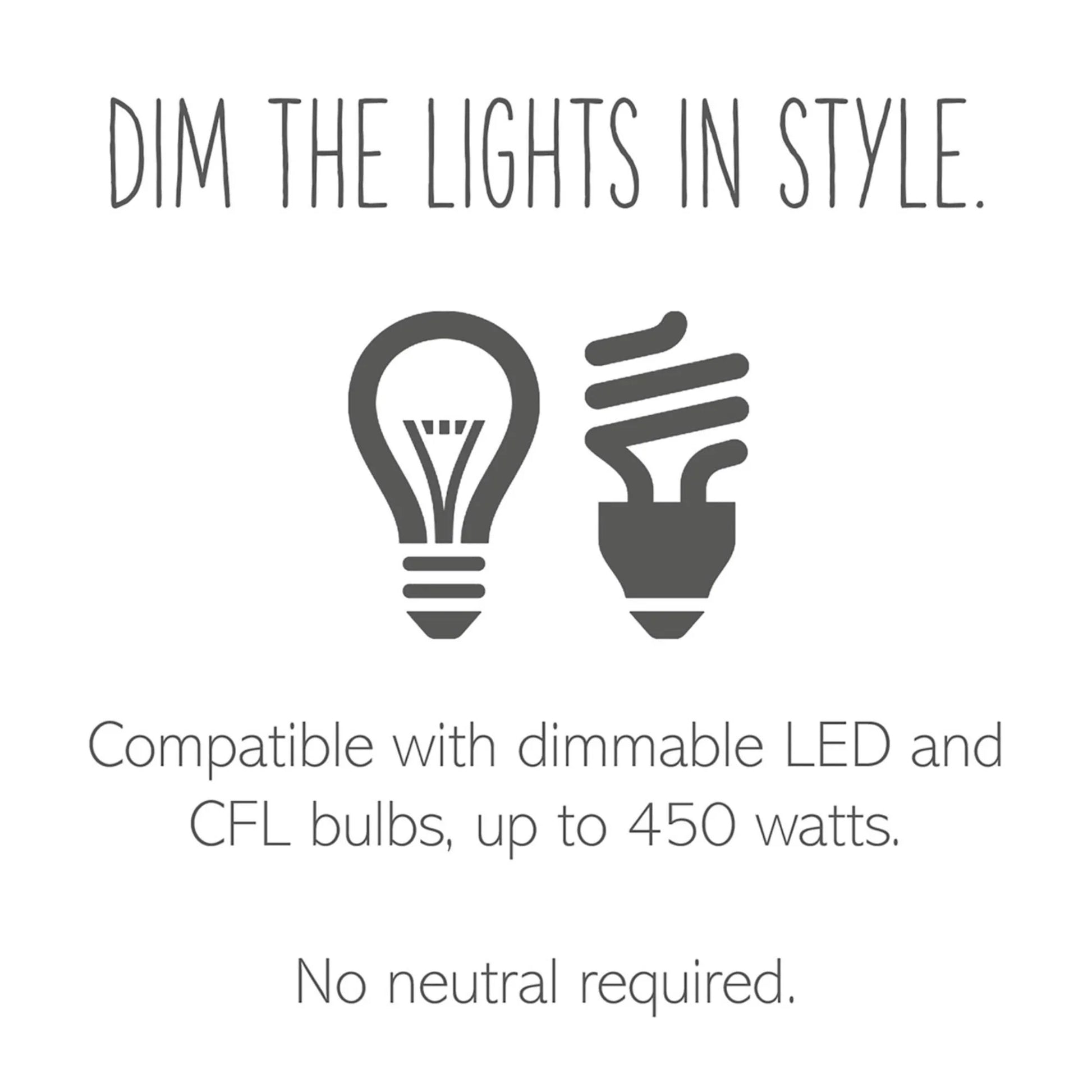 adorne SofTap Tru-Universal Dimmer Switch, 450-Watt LED, Single Pole/3-Way, Graphite - Bees Lighting