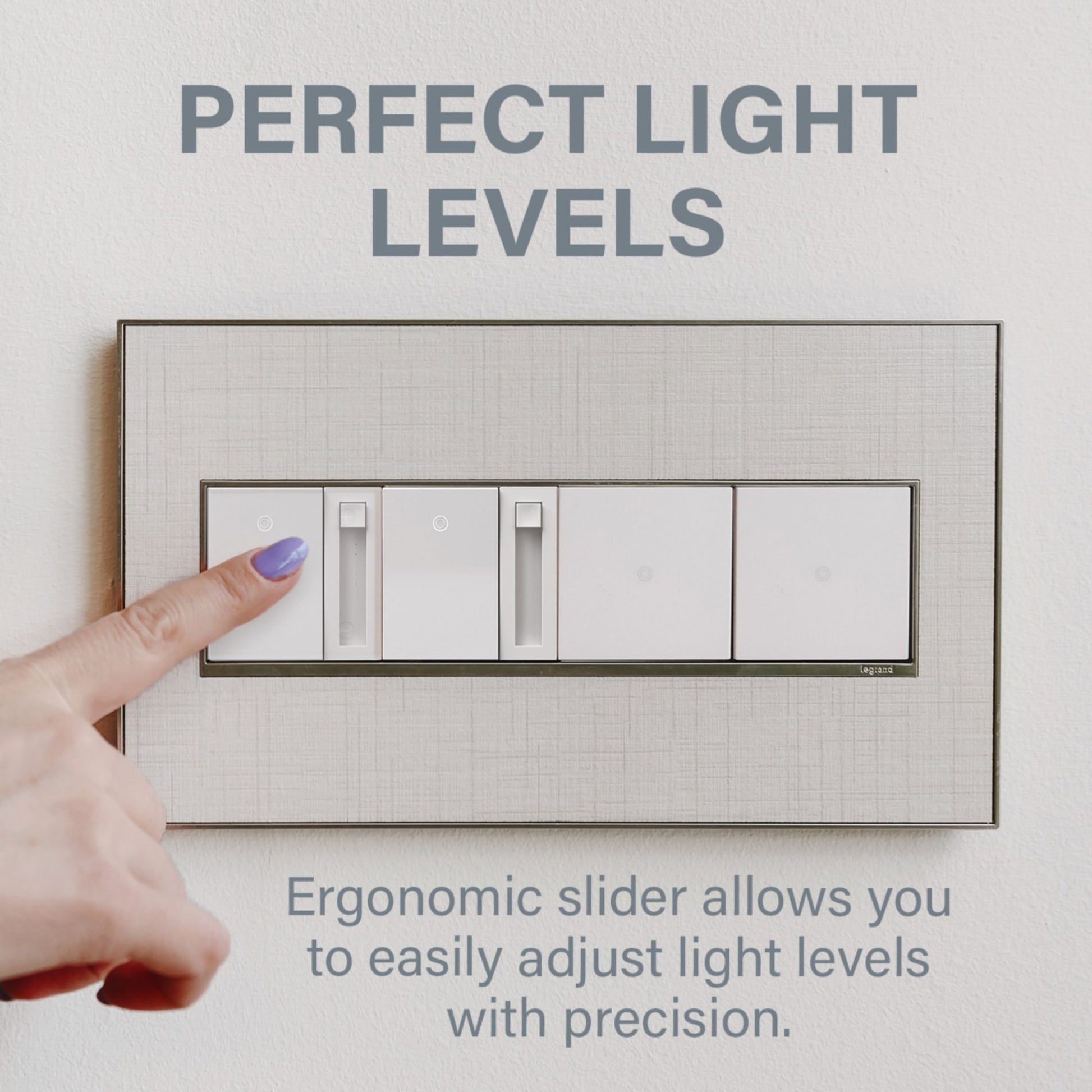 adorne Paddle LED Advanced Dimmer, 150-Watt LED, Single Pole/3-Way, Magnesium - Bees Lighting