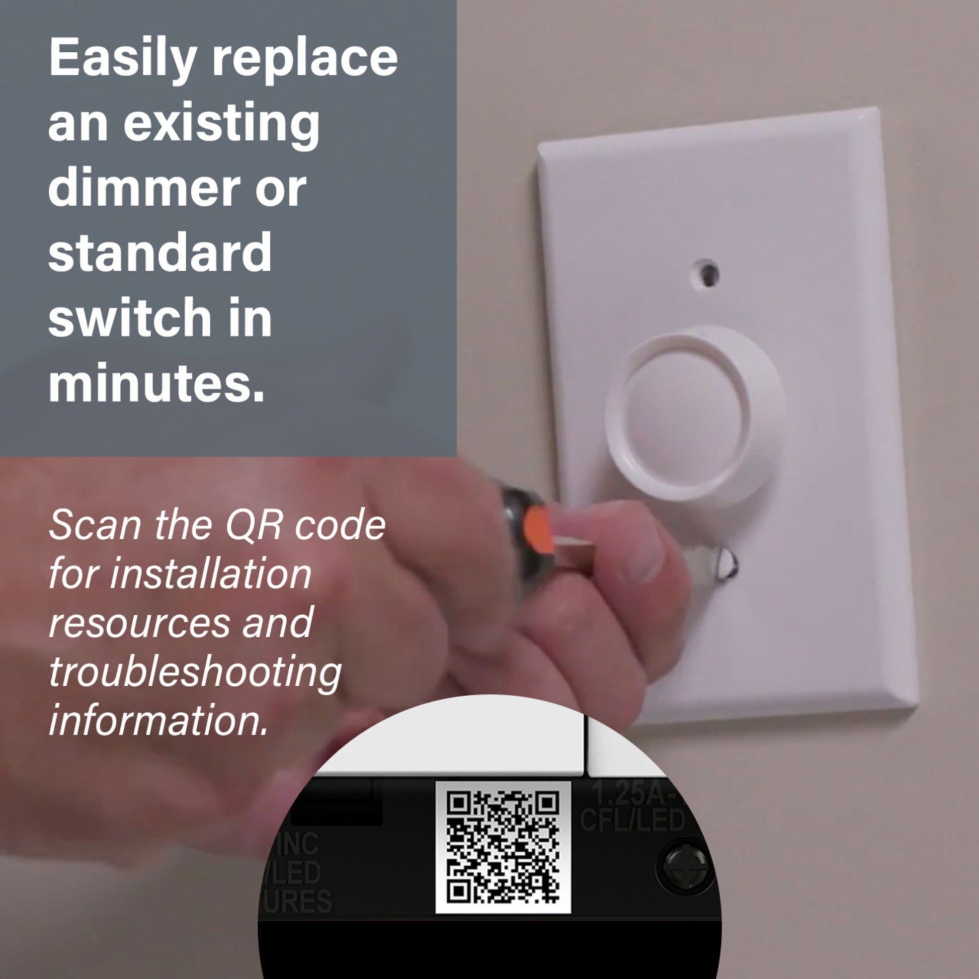 adorne Paddle LED Advanced Dimmer, 150-Watt LED, Single Pole/3-Way, Magnesium - Bees Lighting