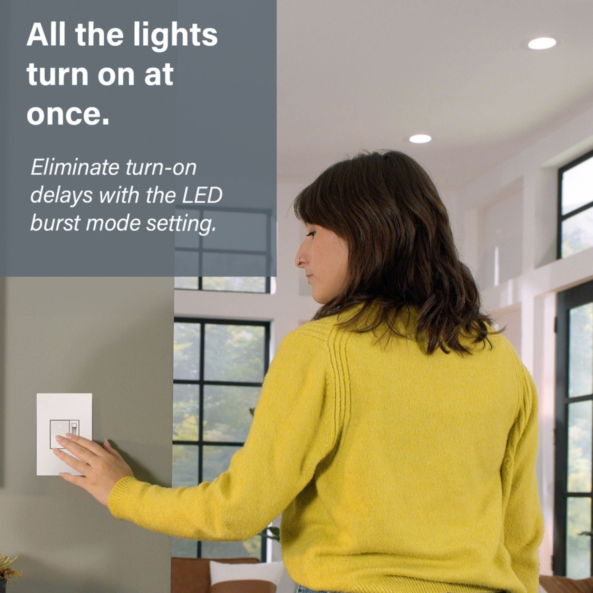 adorne Paddle LED Advanced Dimmer, 150-Watt LED, Single Pole/3-Way, Magnesium - Bees Lighting