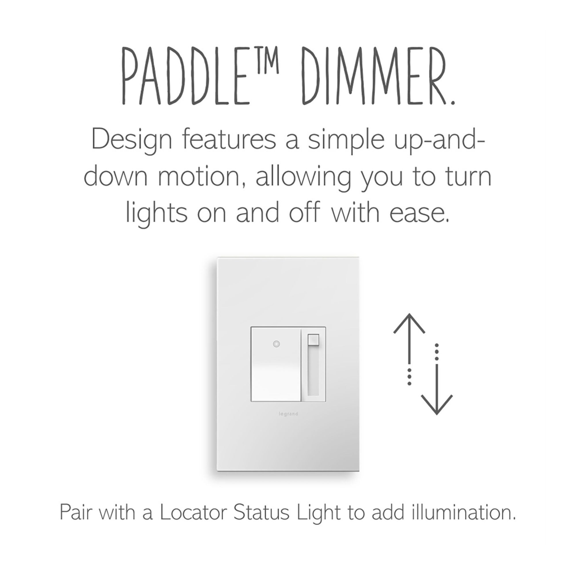 Adorne 0-10V Fluorescent/LED Paddle Dimmer, Single Pole/3-Way, White - Bees Lighting