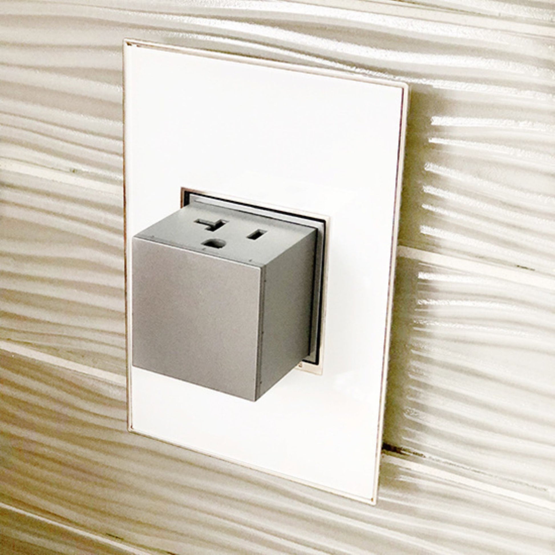 adorne 20A 1-Gang Pop-Out Duplex Outlet, Magnesium - Bees Lighting