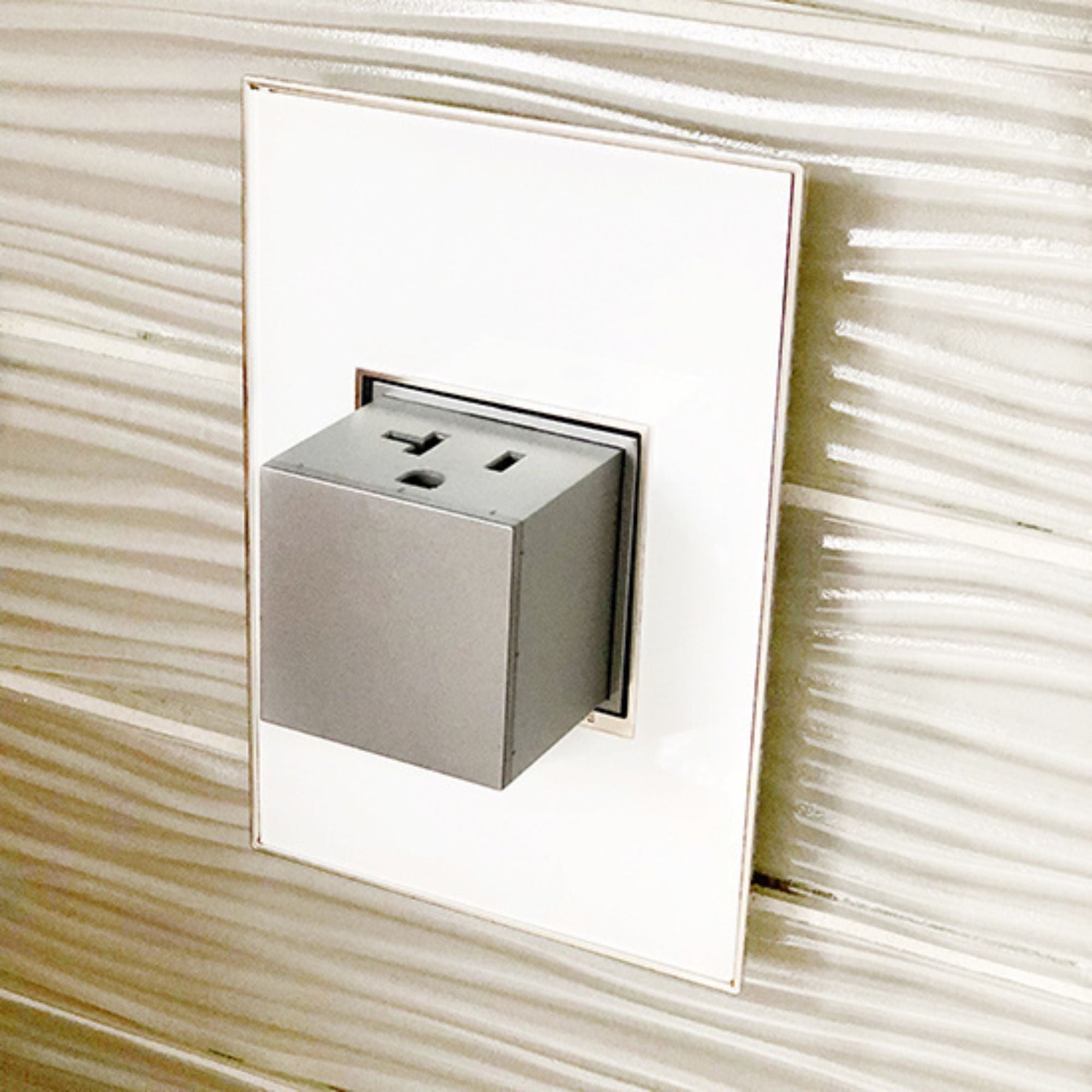 adorne 20A 1-Gang Pop-Out Duplex Outlet, Magnesium - Bees Lighting