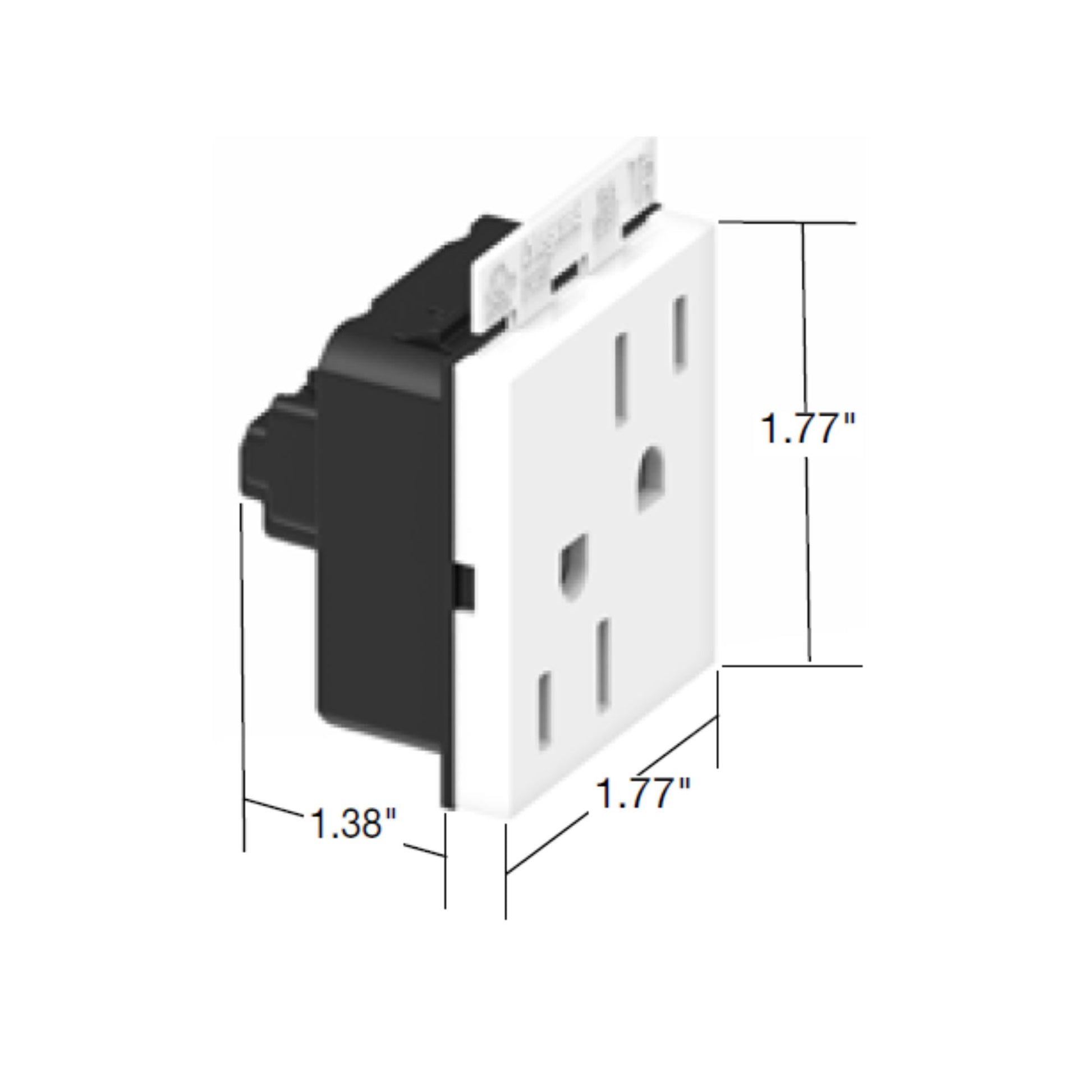 adorne 15A Dual Tamper-Resistant Outlet, Magnesium - Bees Lighting