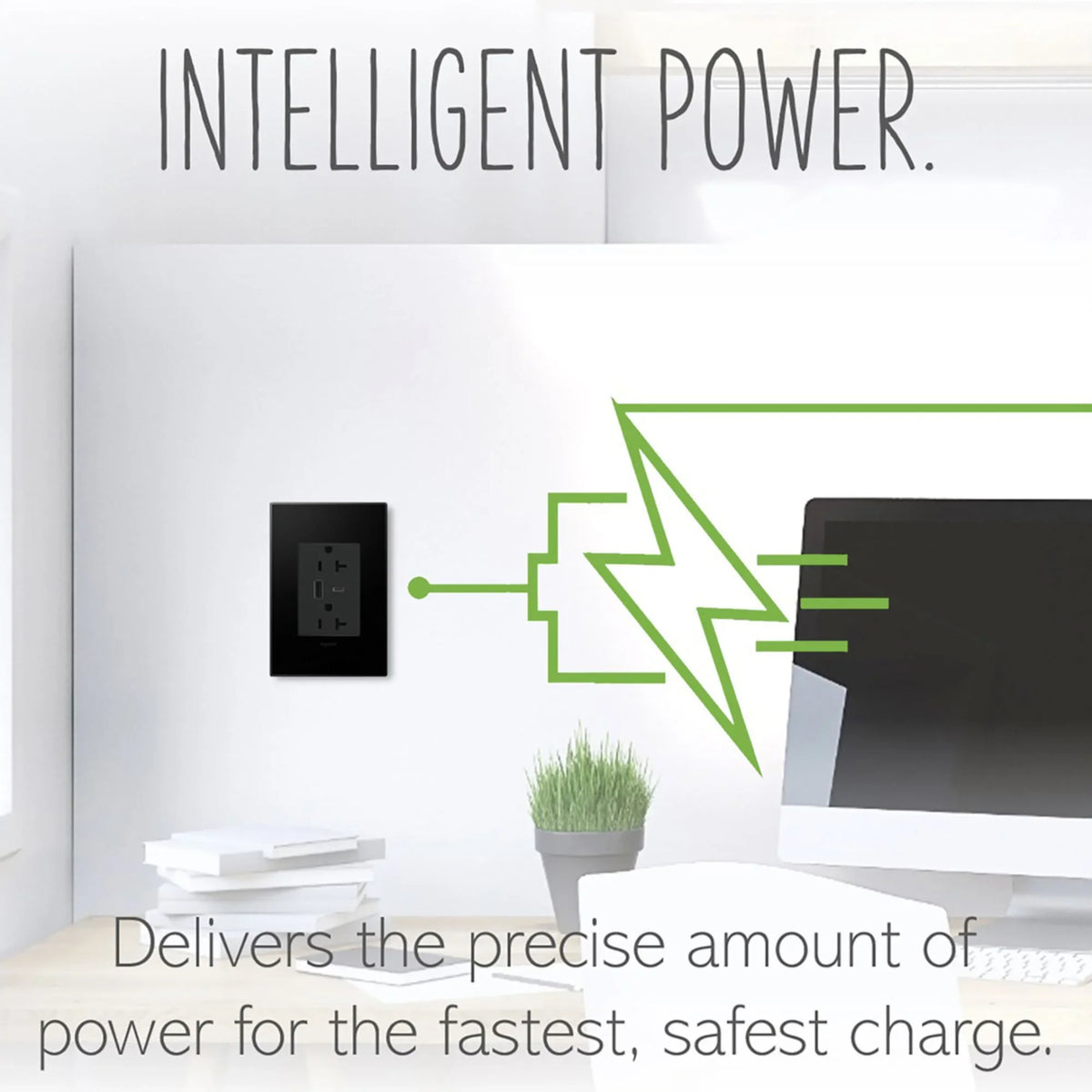 Legrand ARTRUSB15PD30G4 Graphite Duplex Outlet | 20A USB Type A/C ...