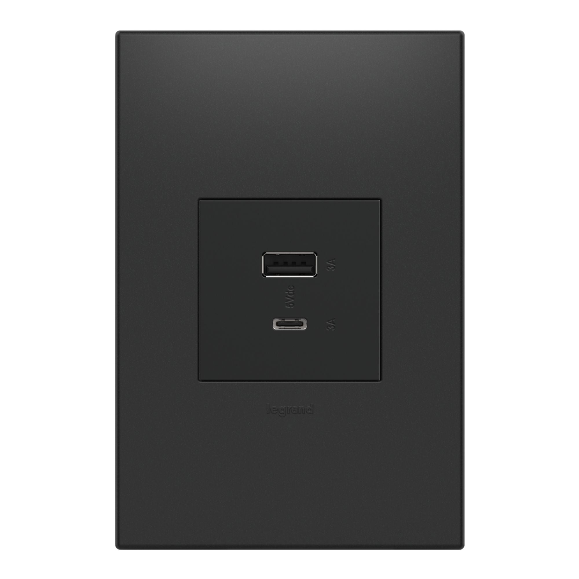 adorne Ultra-Fast USB Type-A/C Outlet Module, 6-Amp, Graphite - Bees Lighting