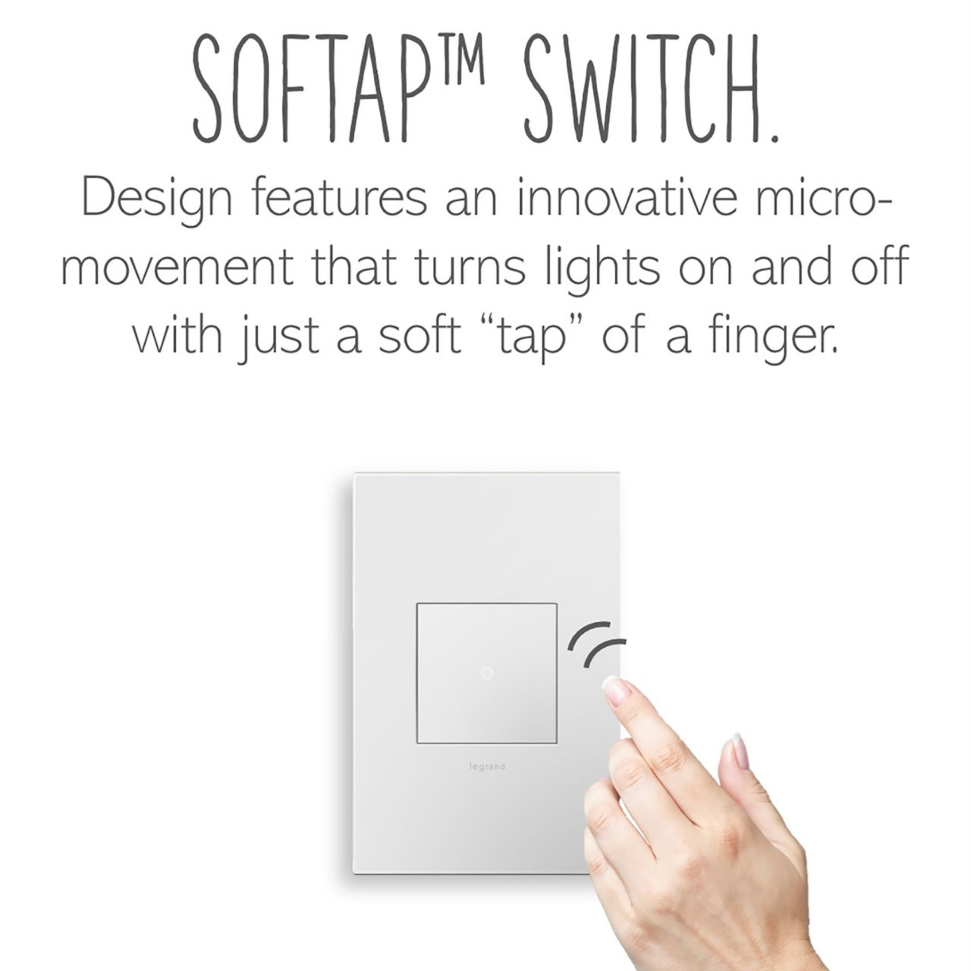 adorne 15-Amp sofTap Switch, Single Pole/3-Way, 120V, White - Bees Lighting