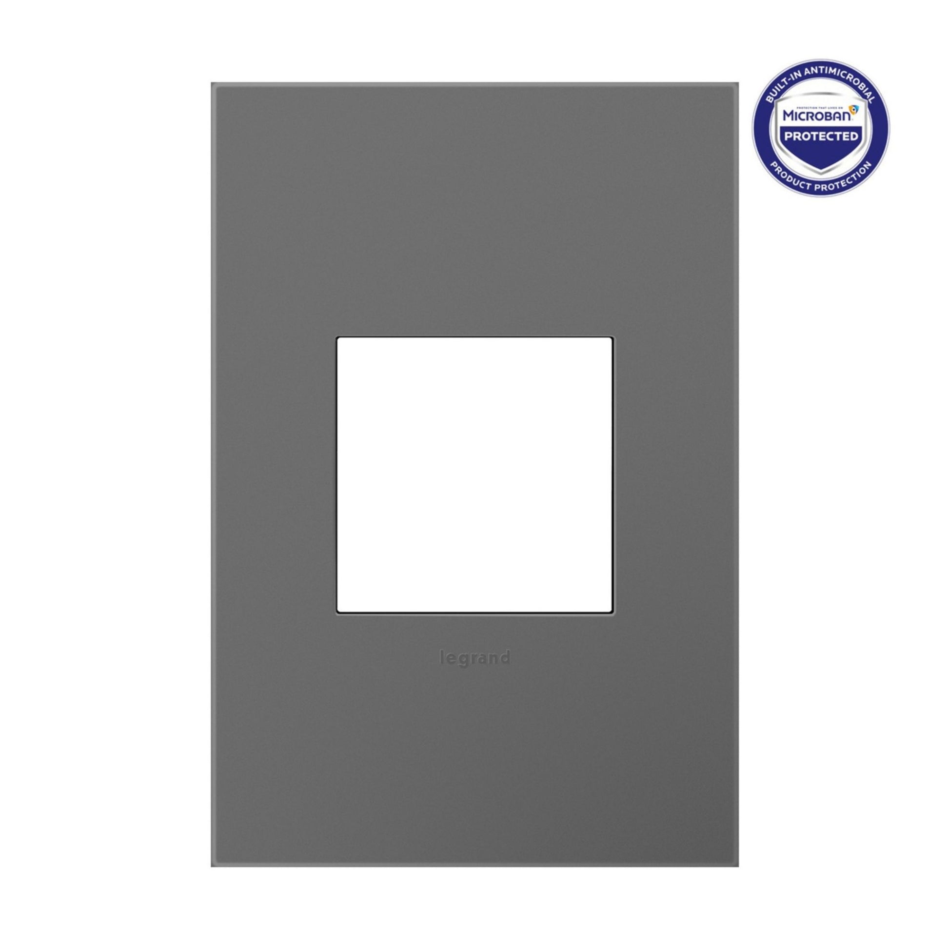 adorne 1-Gang Screwless Wall Plate, Magnesium - Bees Lighting