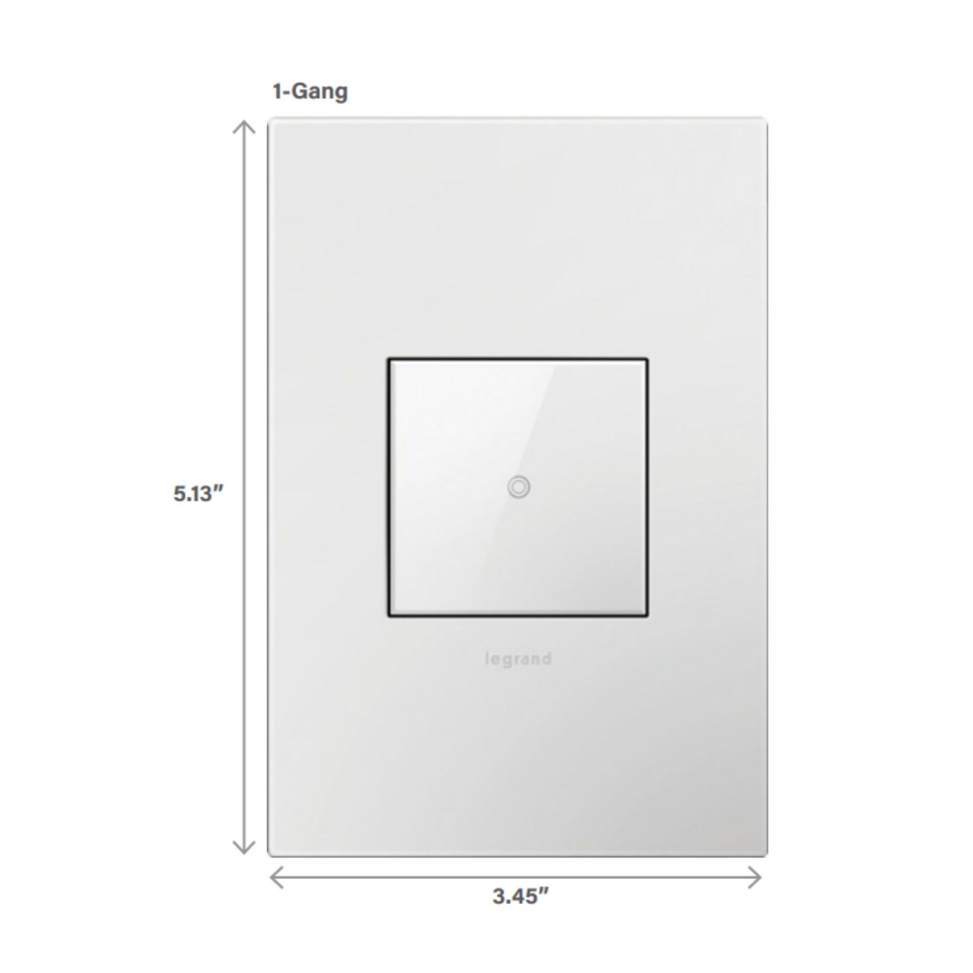 adorne 1-Gang Screwless Wall Plate, Glossy White - Bees Lighting