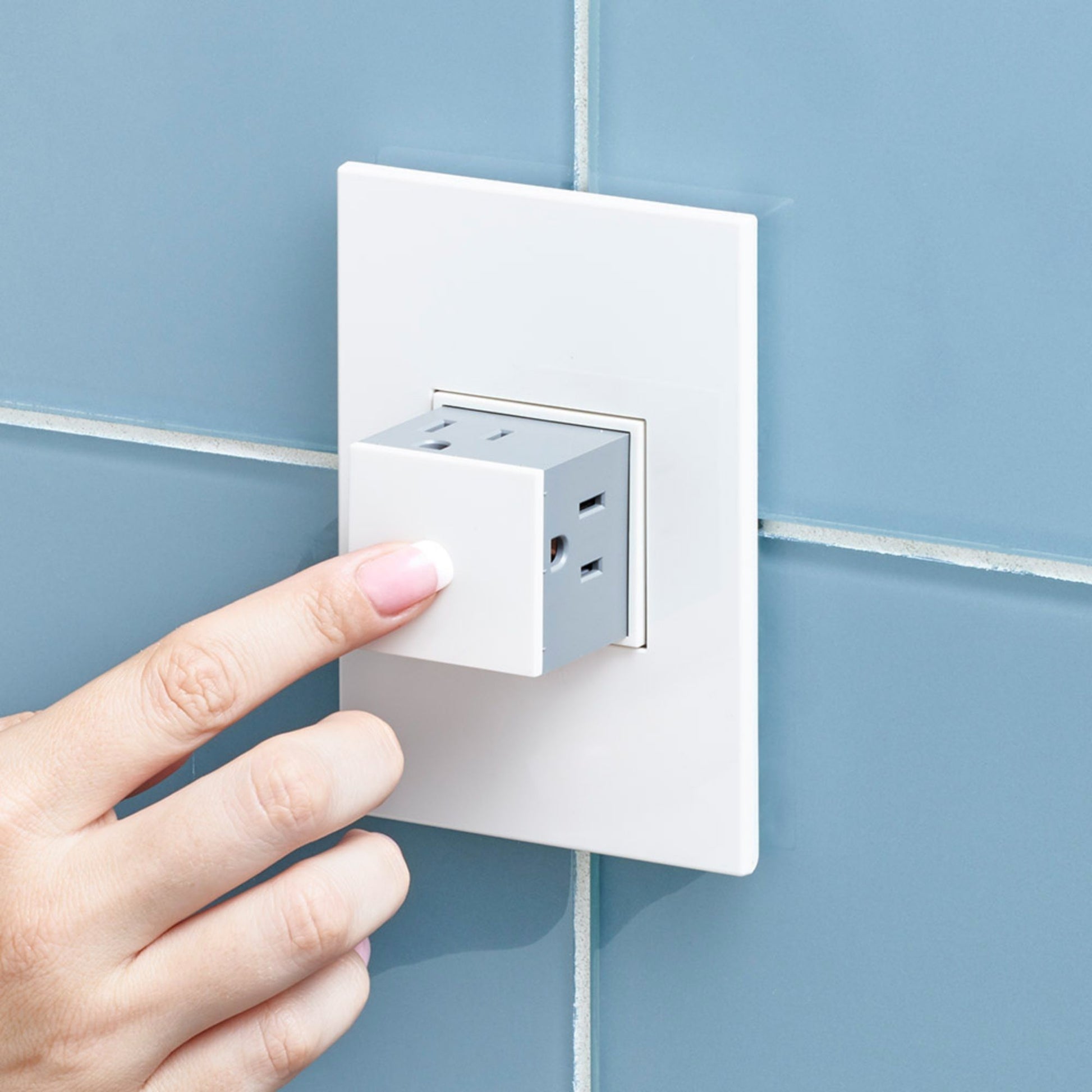 adorne 1-Gang Screwless Wall Plate, Glossy White on White - Bees Lighting