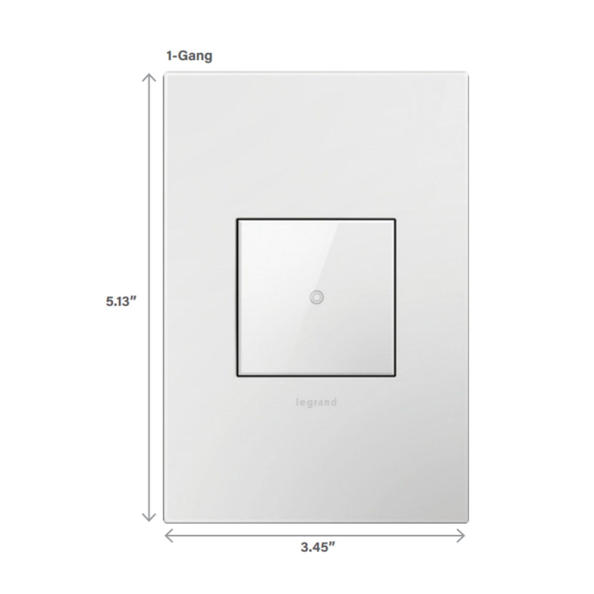 adorne 1-Gang Screwless Wall Plate, Glossy White on White - Bees Lighting