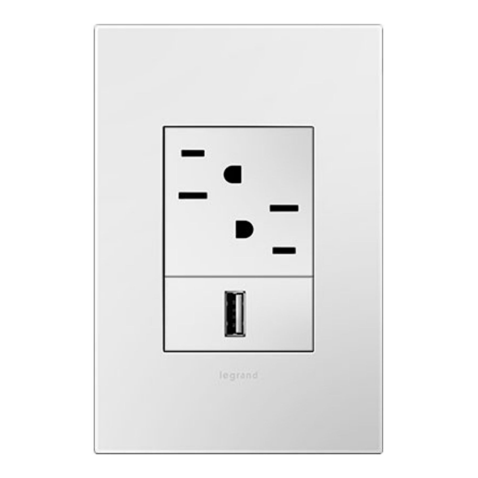 adorne 1-Gang-Plus Screwless wall Plate, Glossy White - Bees Lighting