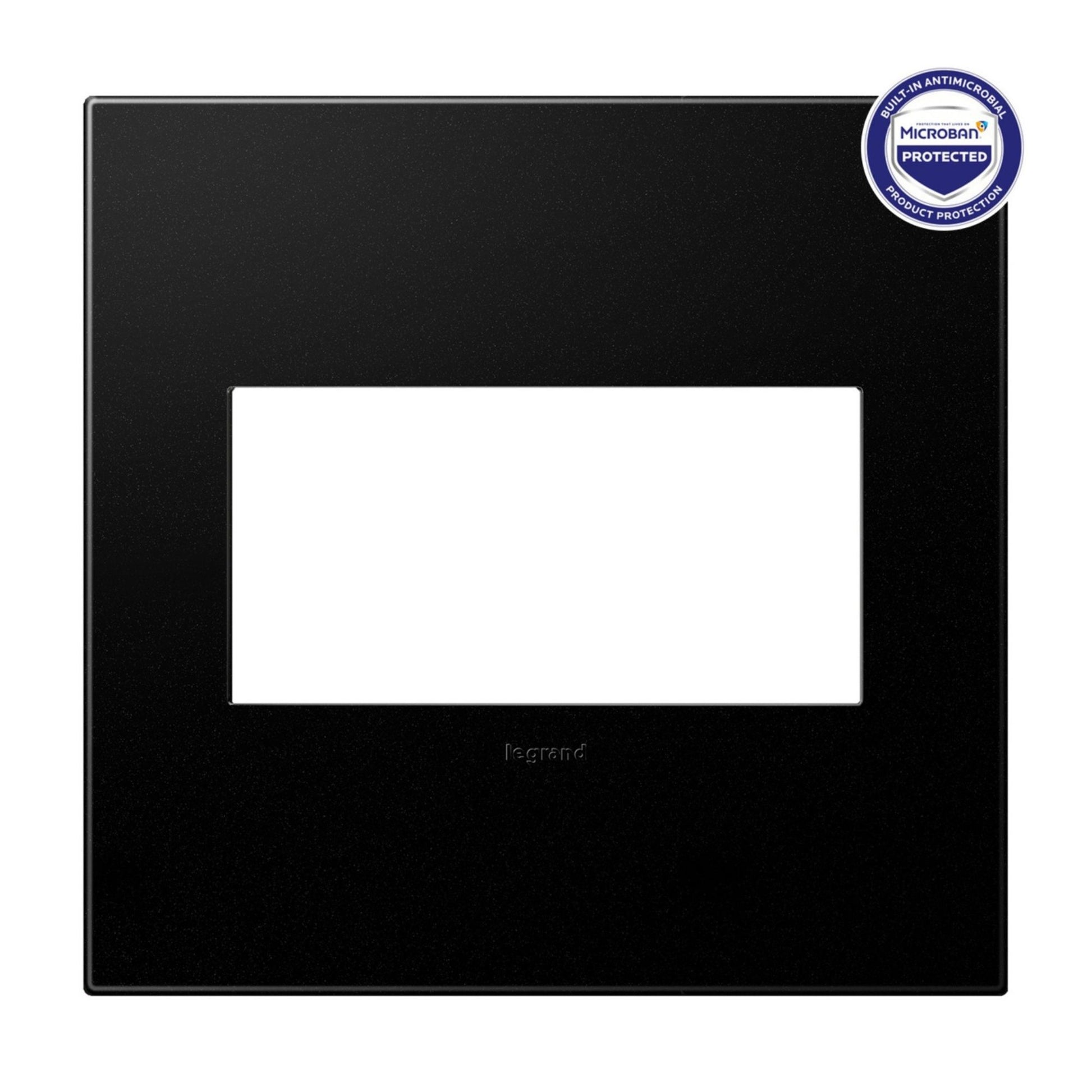 adorne 2-Gang Screwless Wall Plate, Graphite - Bees Lighting