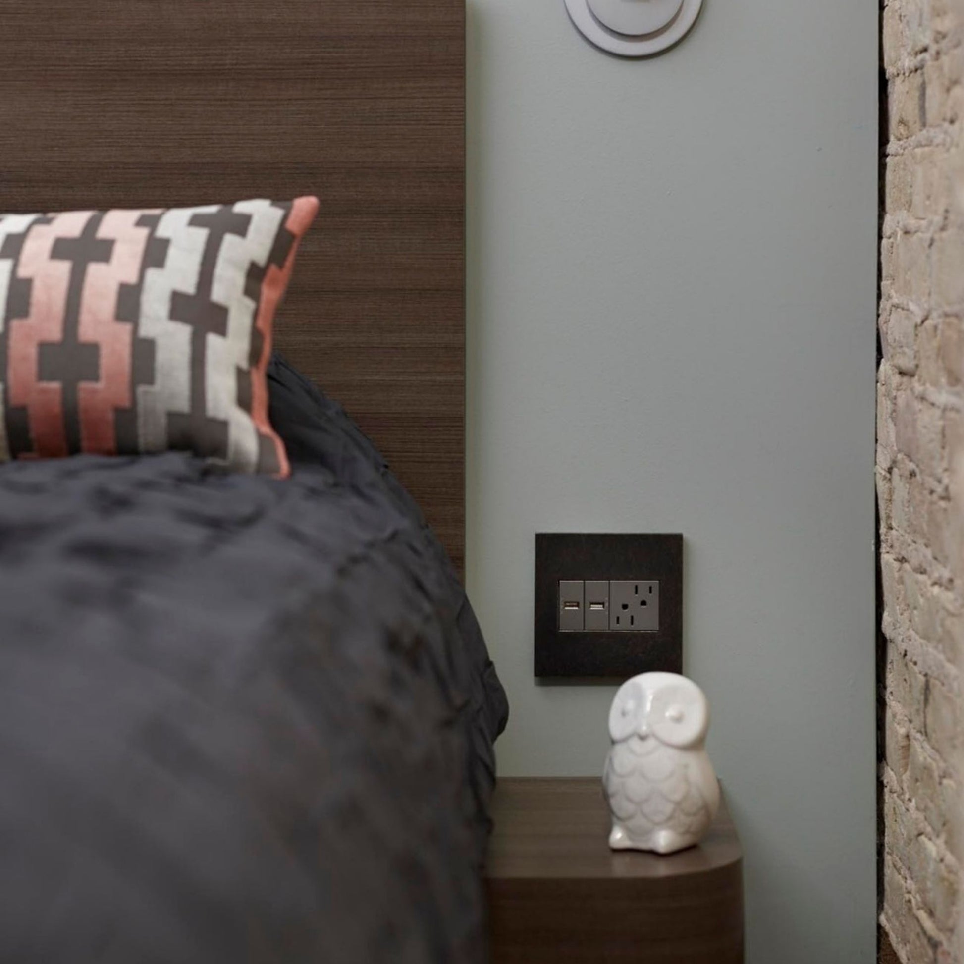 adorne 2-Gang Screwless Wall Plate, Graphite - Bees Lighting