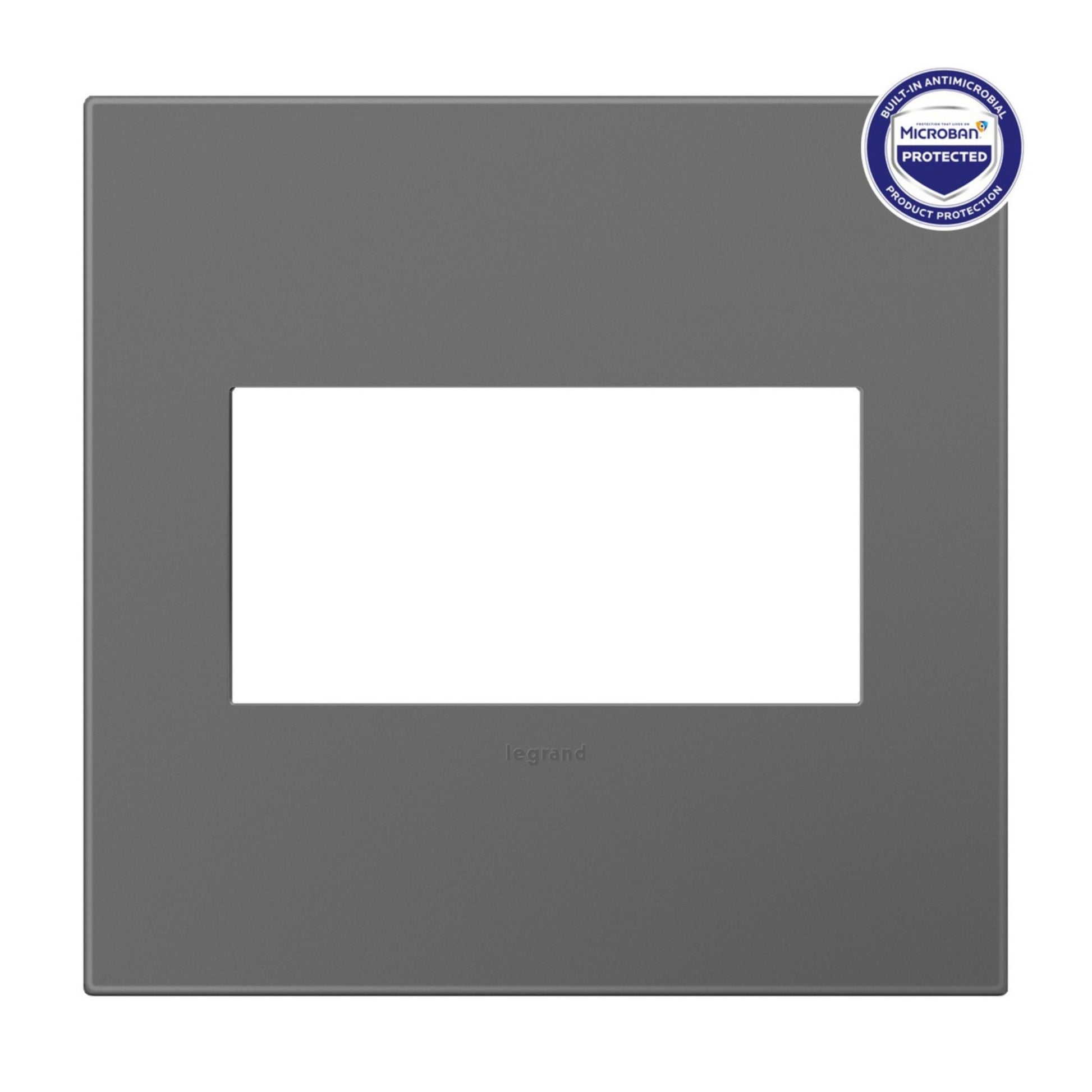 adorne 2-Gang Screwless Wall Plate, Magnesium - Bees Lighting