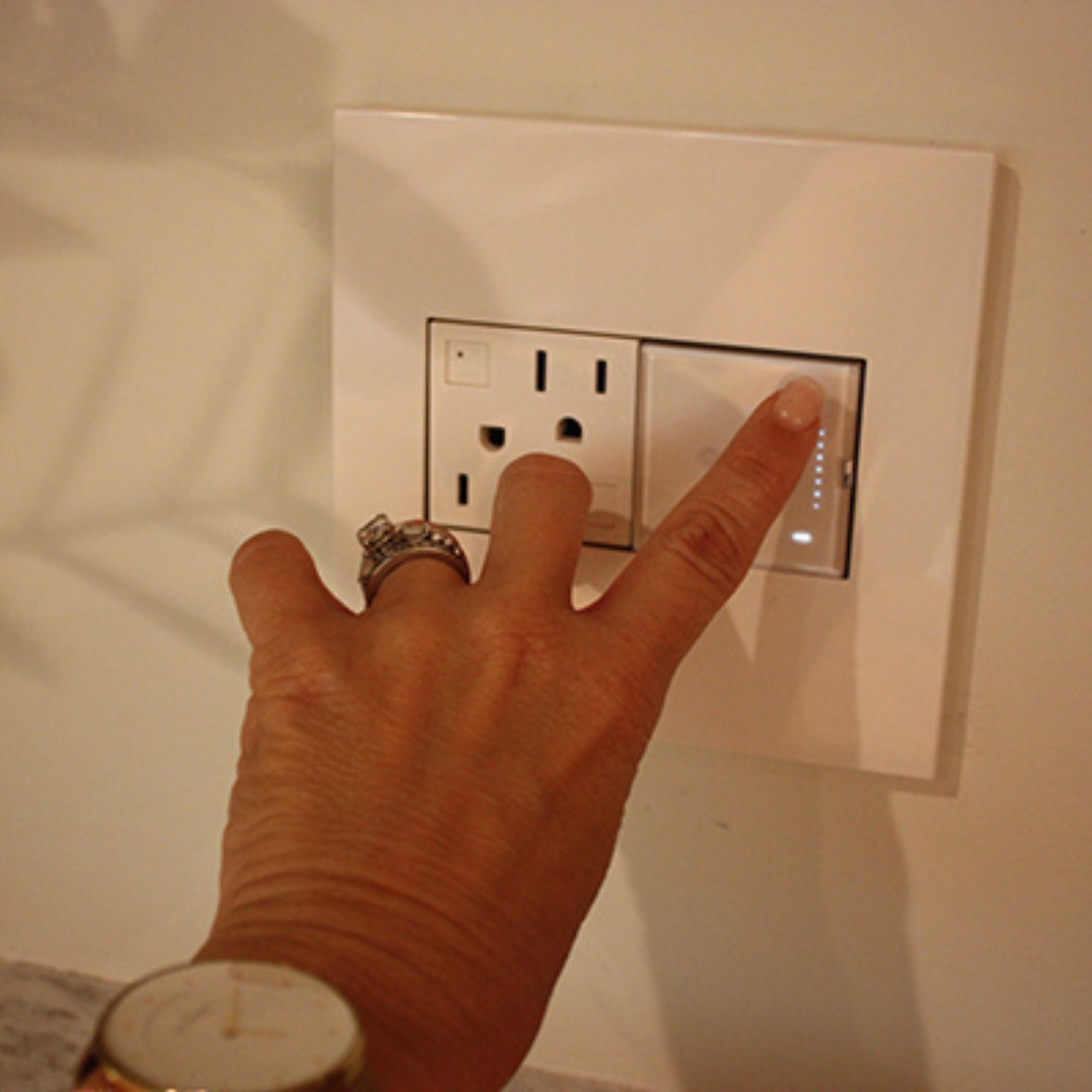 adorne 2-Gang Screwless Wall Plate, Glossy White - Bees Lighting