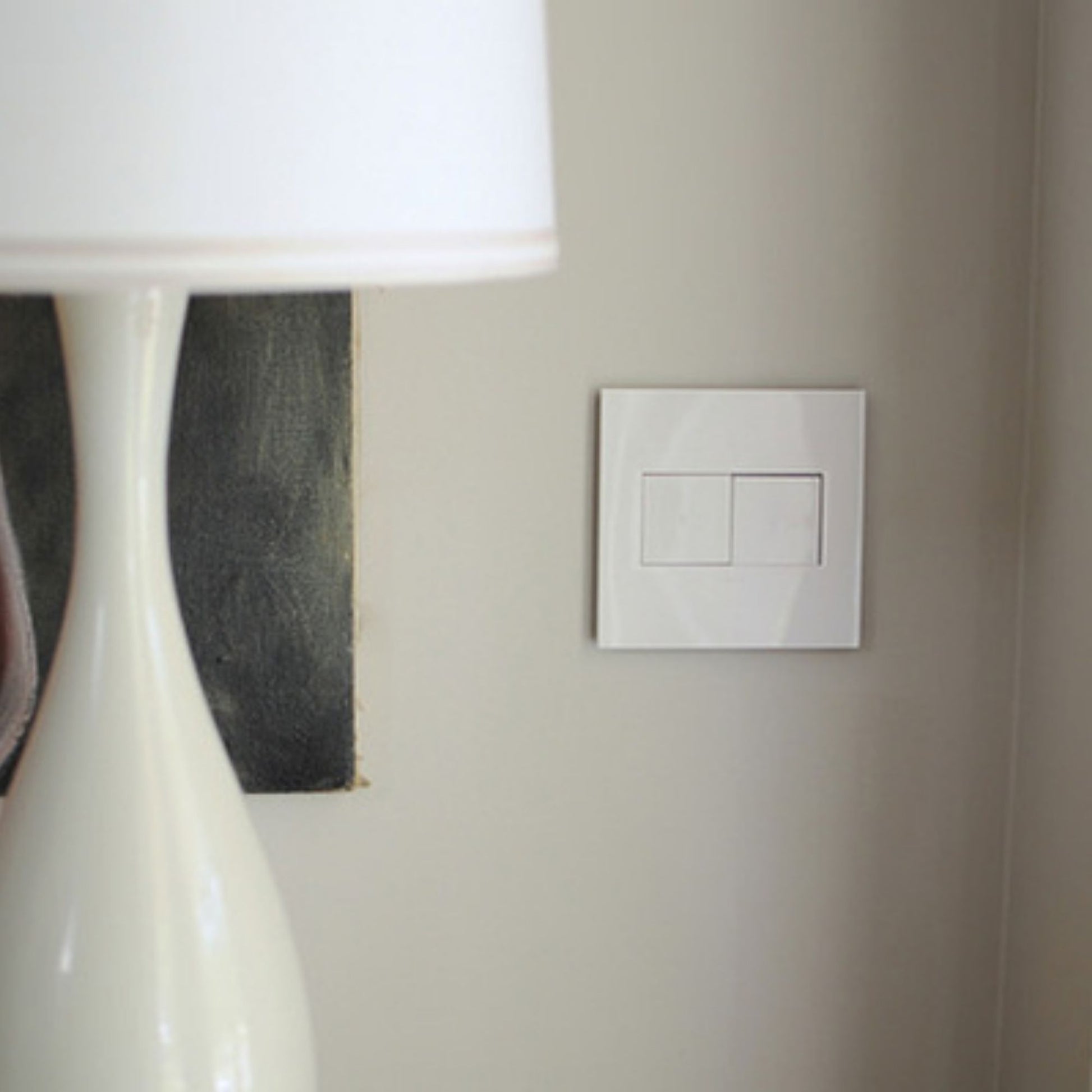 adorne 2-Gang Screwless Wall Plate, Glossy White - Bees Lighting