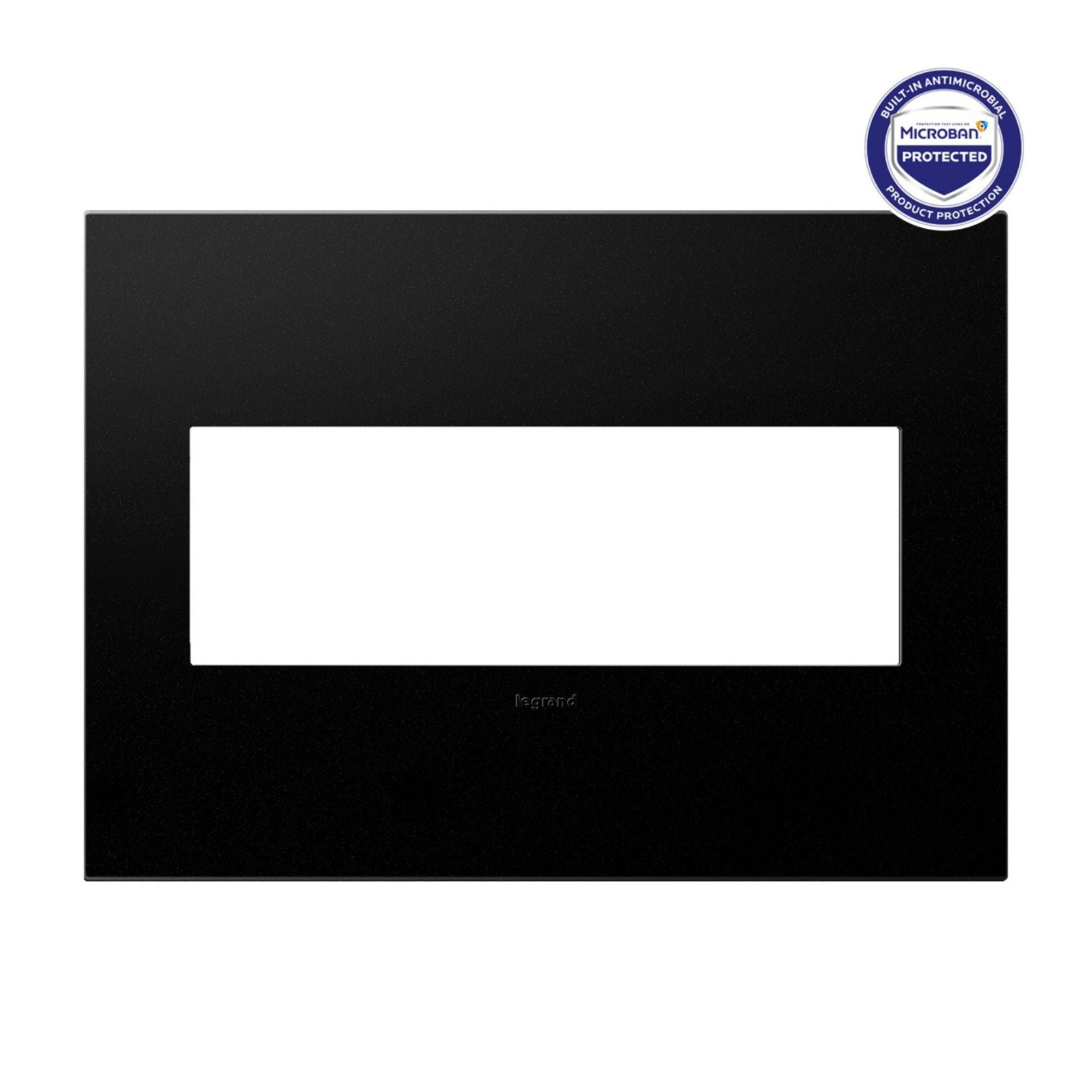 adorne 3-Gang Screwless Wall Plate, Graphite - Bees Lighting