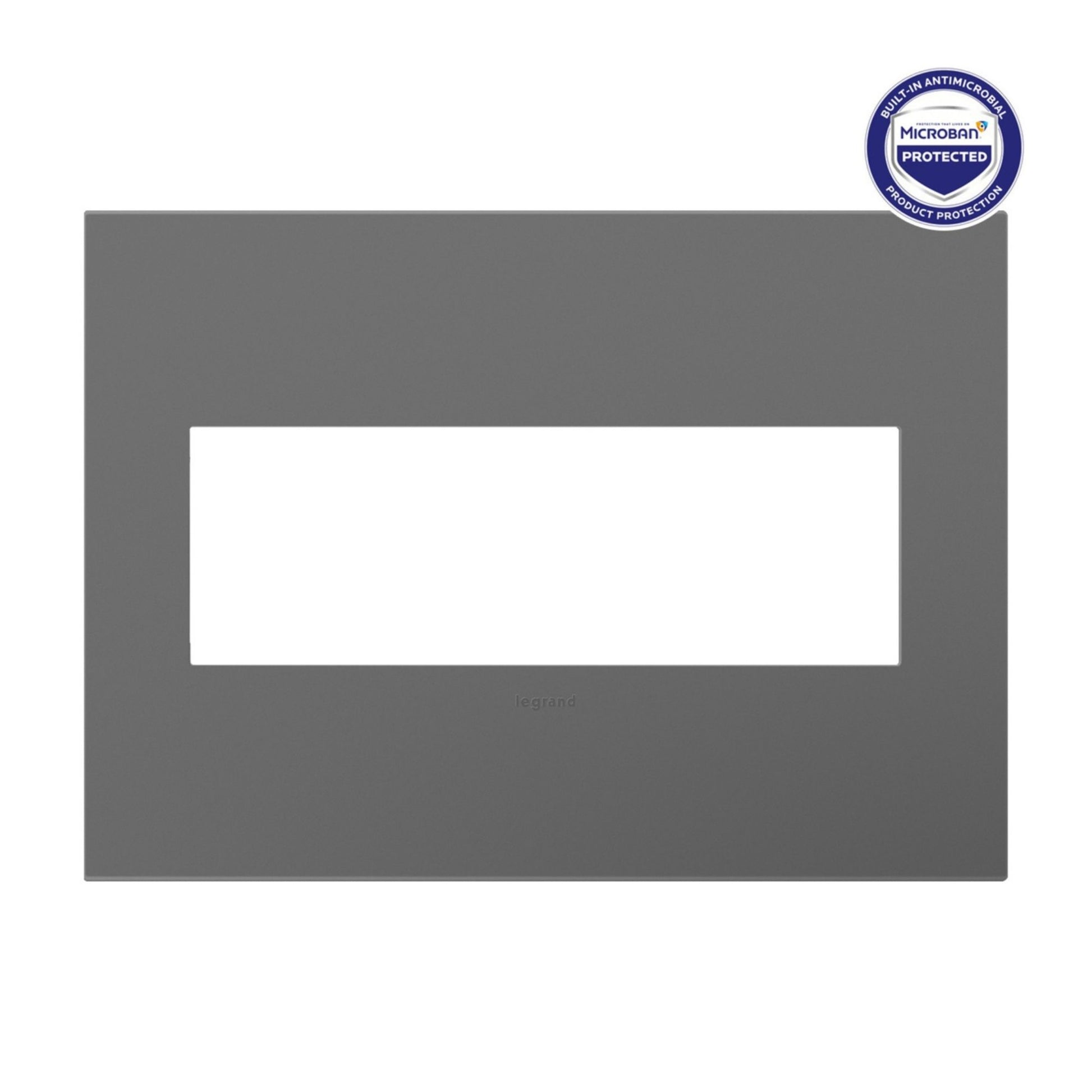 adorne 3-Gang Screwless Wall Plate, Magnesium - Bees Lighting