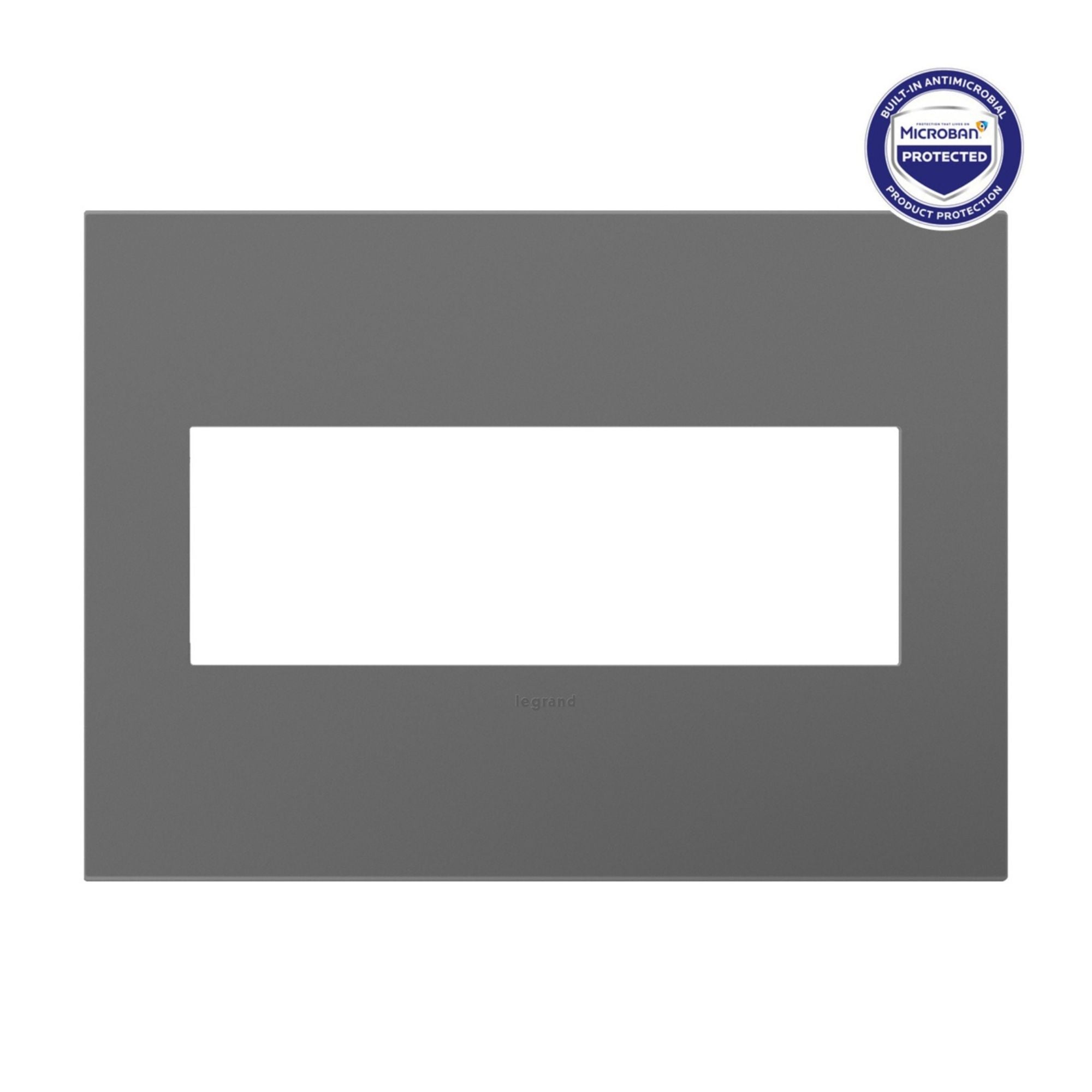 adorne 3-Gang Screwless Wall Plate, Magnesium - Bees Lighting