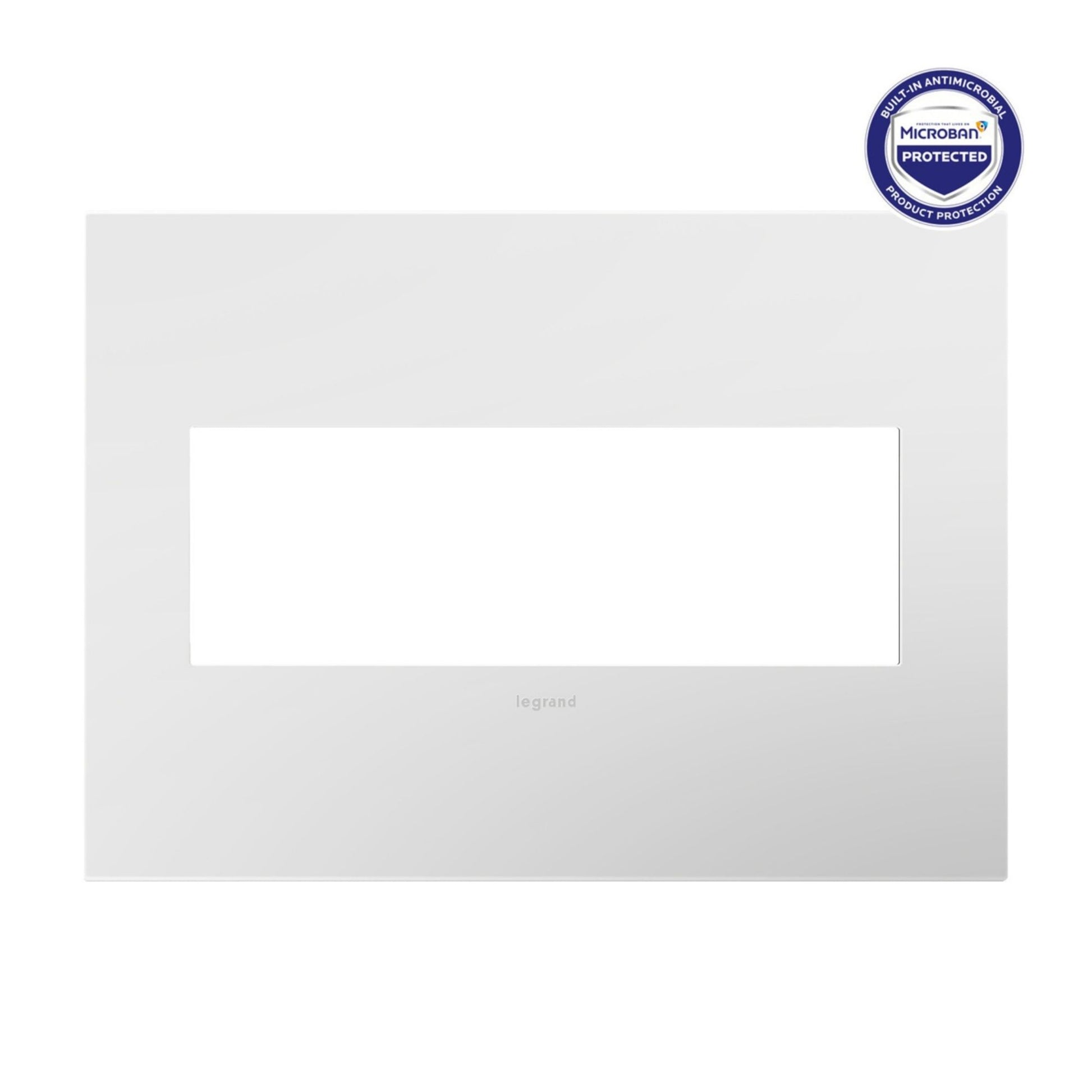 adorne 3-Gang Screwless Wall Plate, Glossy White on White - Bees Lighting