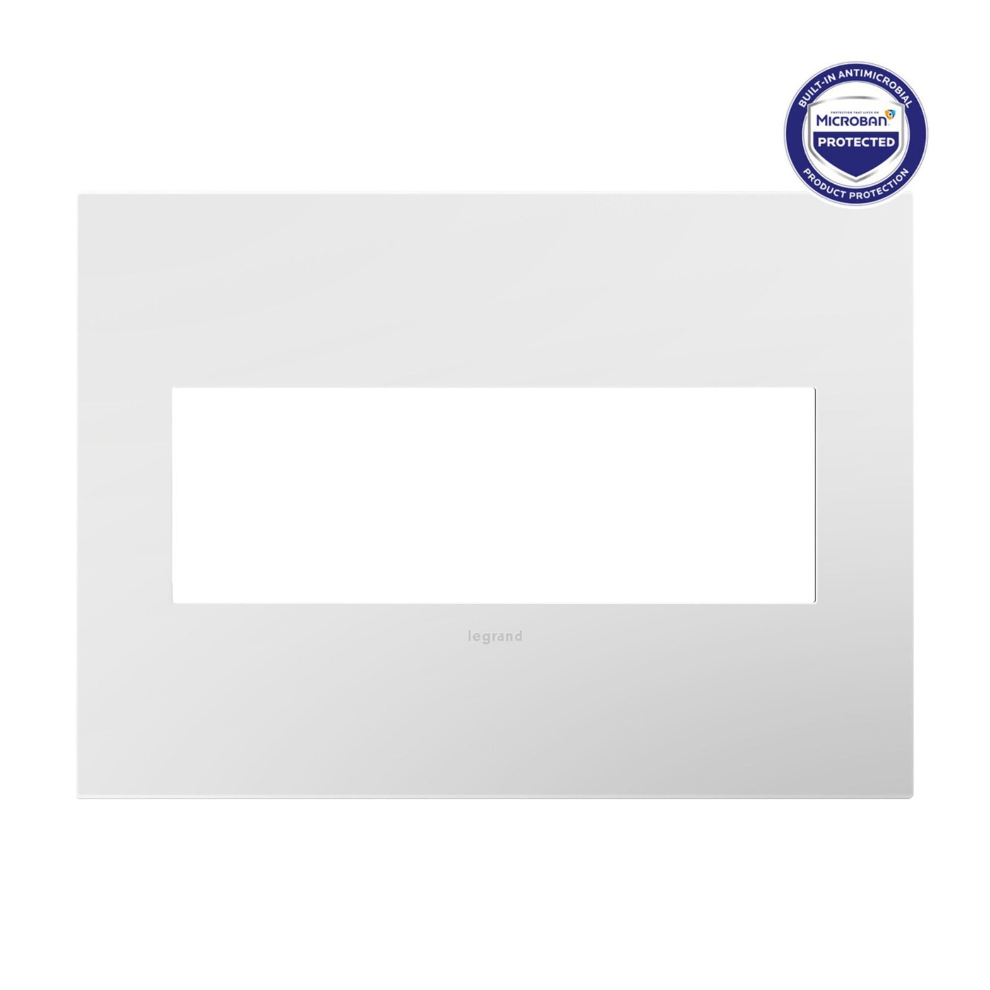 adorne 3-Gang Screwless Wall Plate, Glossy White on White - Bees Lighting