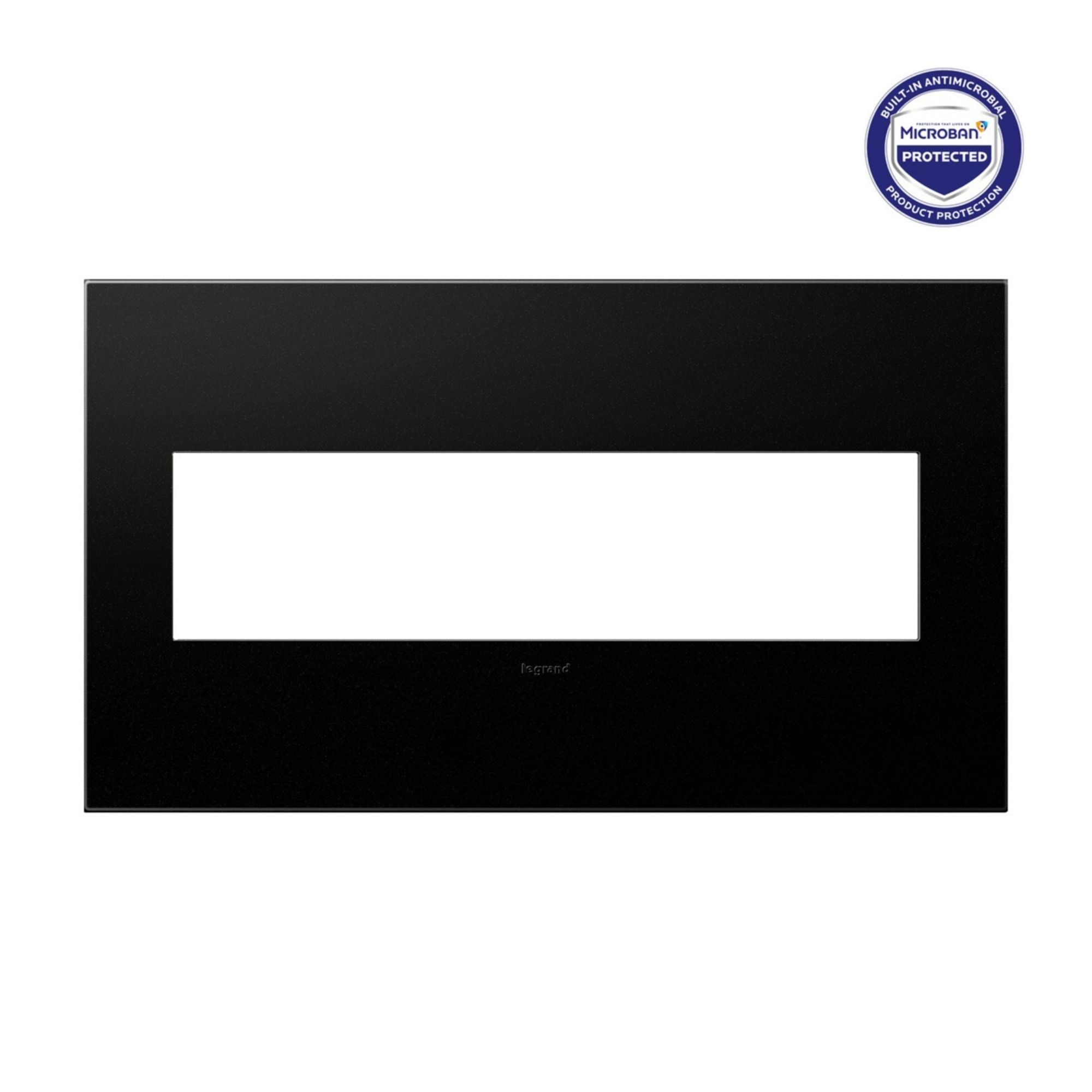 adorne 4-Gang Screwless Wall Plate, Graphite - Bees Lighting