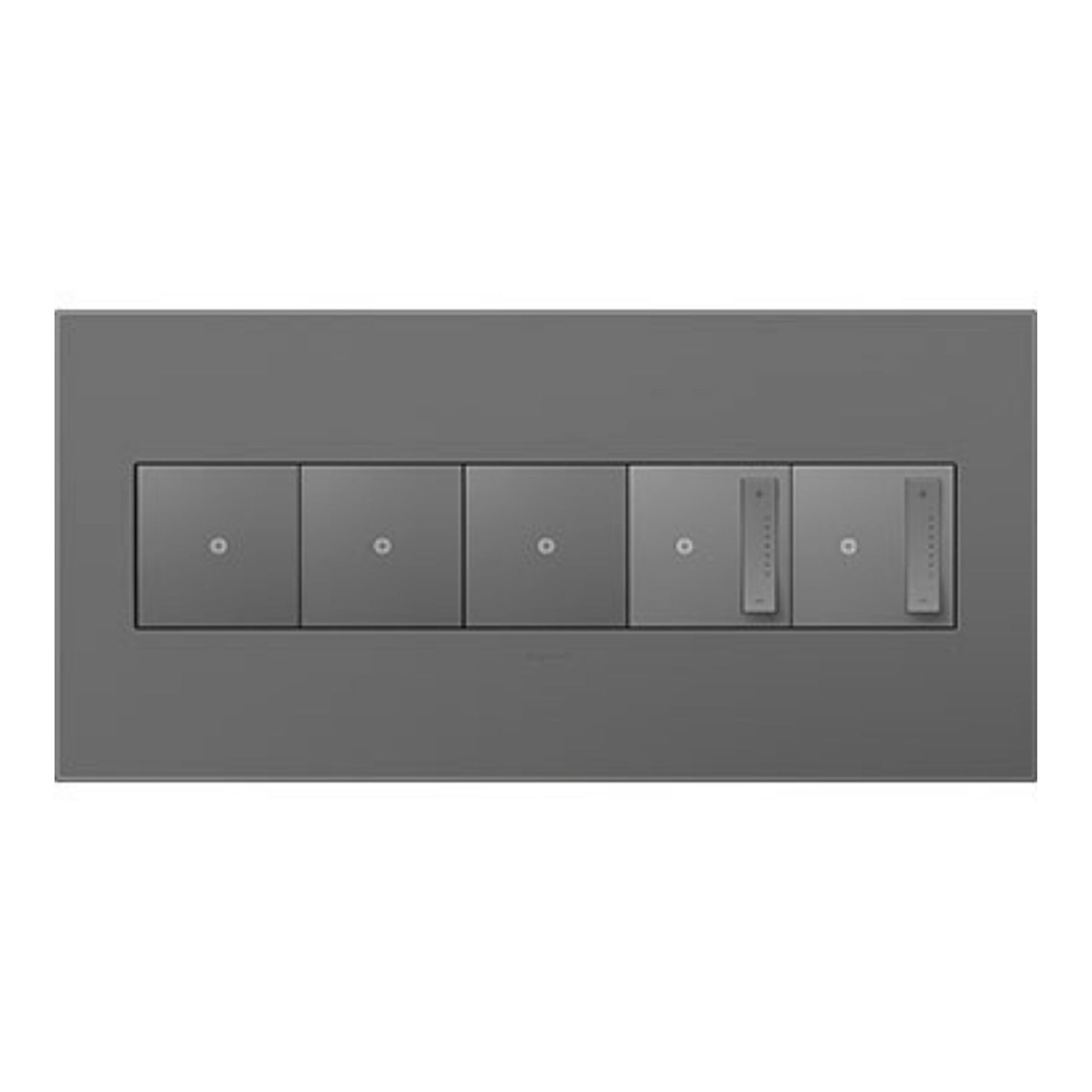 adorne 5-Gang Screwless Wall Plate, Magnesium - Bees Lighting