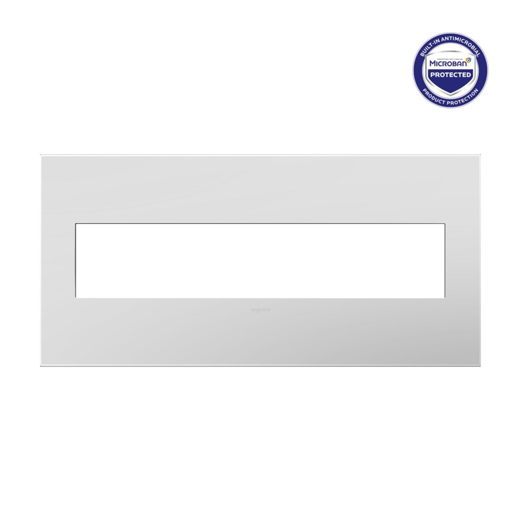 adorne 5-Gang Screwless Wall Plate, Glossy White on White - Bees Lighting