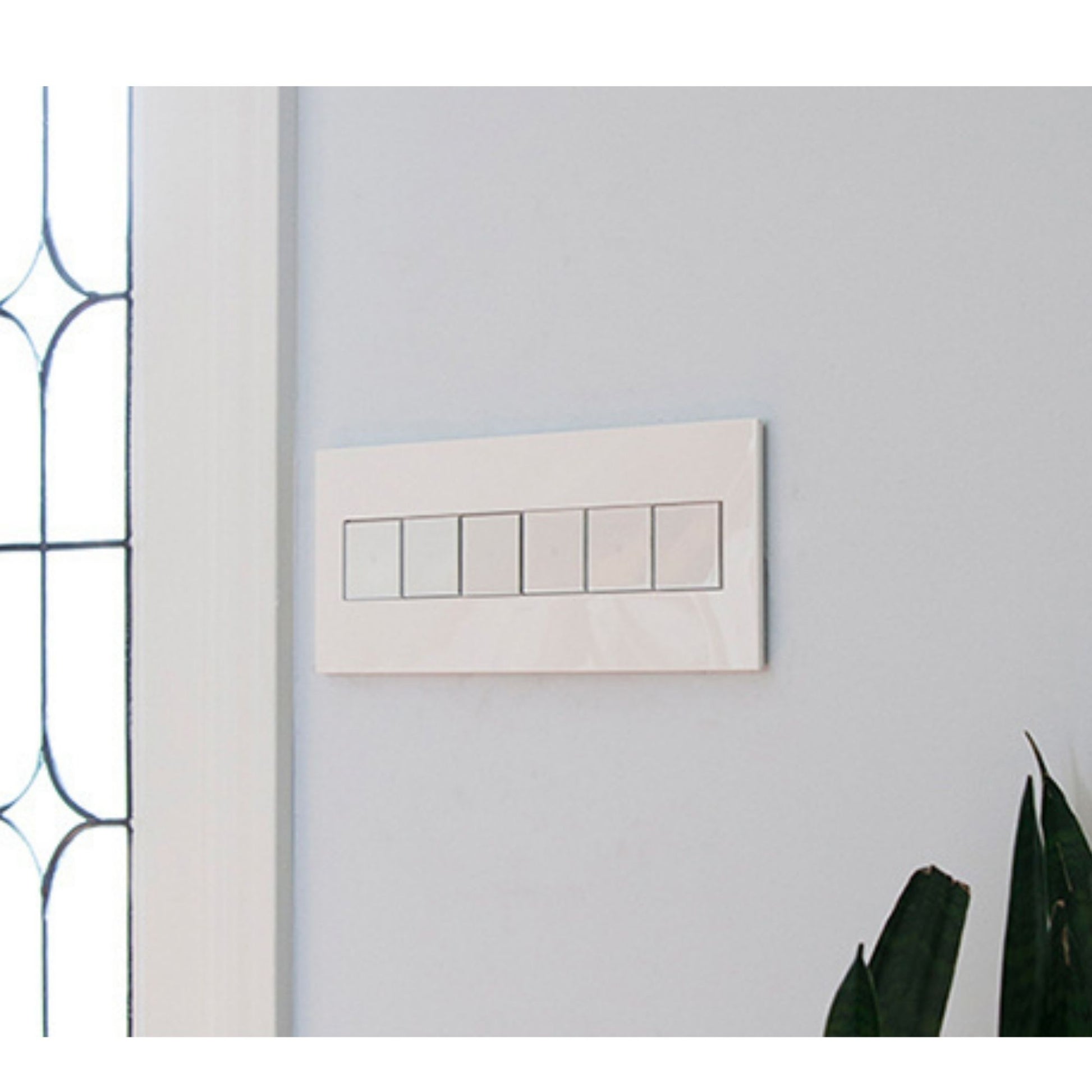 adorne 6-Gang Screwless Wall Plate, Glossy White - Bees Lighting